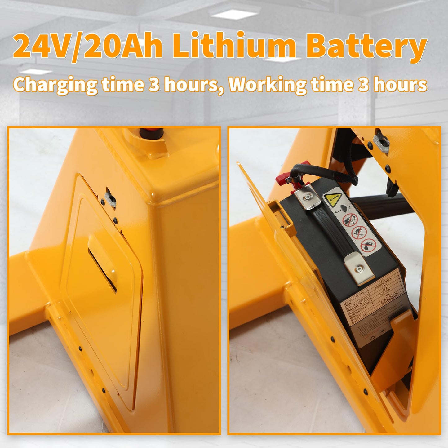 APOLLOLIFT Electric Pallet Jack, Lithium Battery Truck Fully Powered Handling Jacks 3300 lbs Capacity 48" x 27" Forks, Safe Equipment for Industrial and Commercial Use