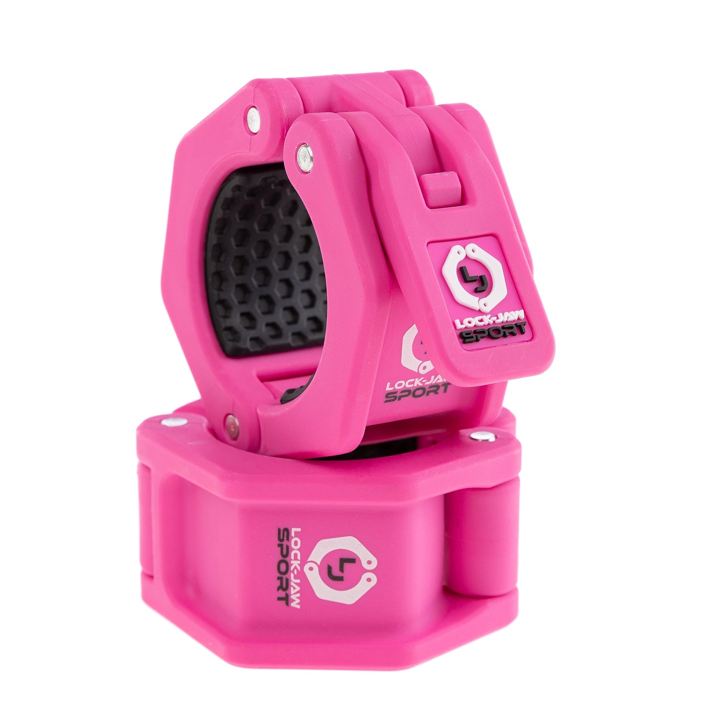 Lock-Jaw Barbell Collars Sport Olympic Barbell Clamps 2 Pcs – Heavy Duty Bar Clamps for 2” & 50mm Olympic Bars – Secure Weight Bar Clamps for Strength Training & Home Gym Accessories – Pink
