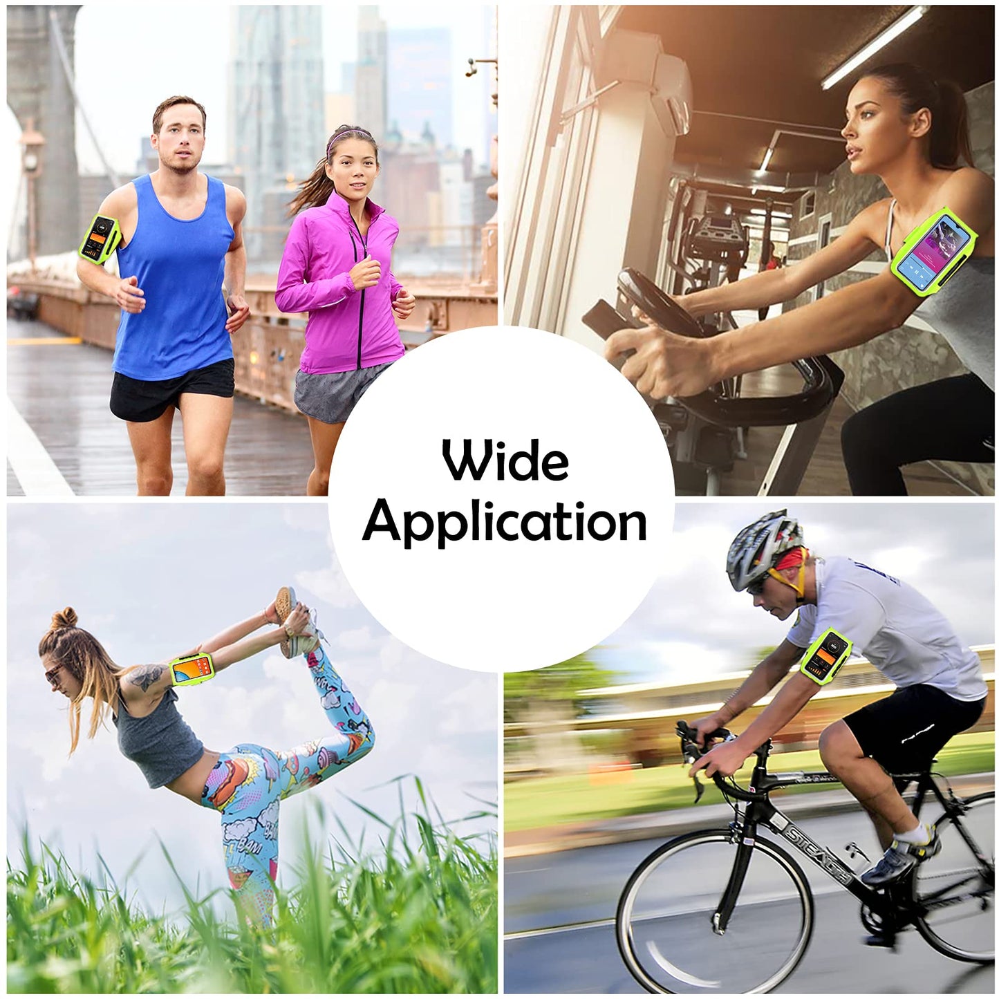 Running Armband with Earphone Bag Cell Phone Armband for iPhone 17 16 15 Pro 14 Plus 13 11 XR, Galaxy S24/S10 Water Resistant Sports Phone Holder Case & Zipper Slot Car Key Holder for 6.7 inch Phone