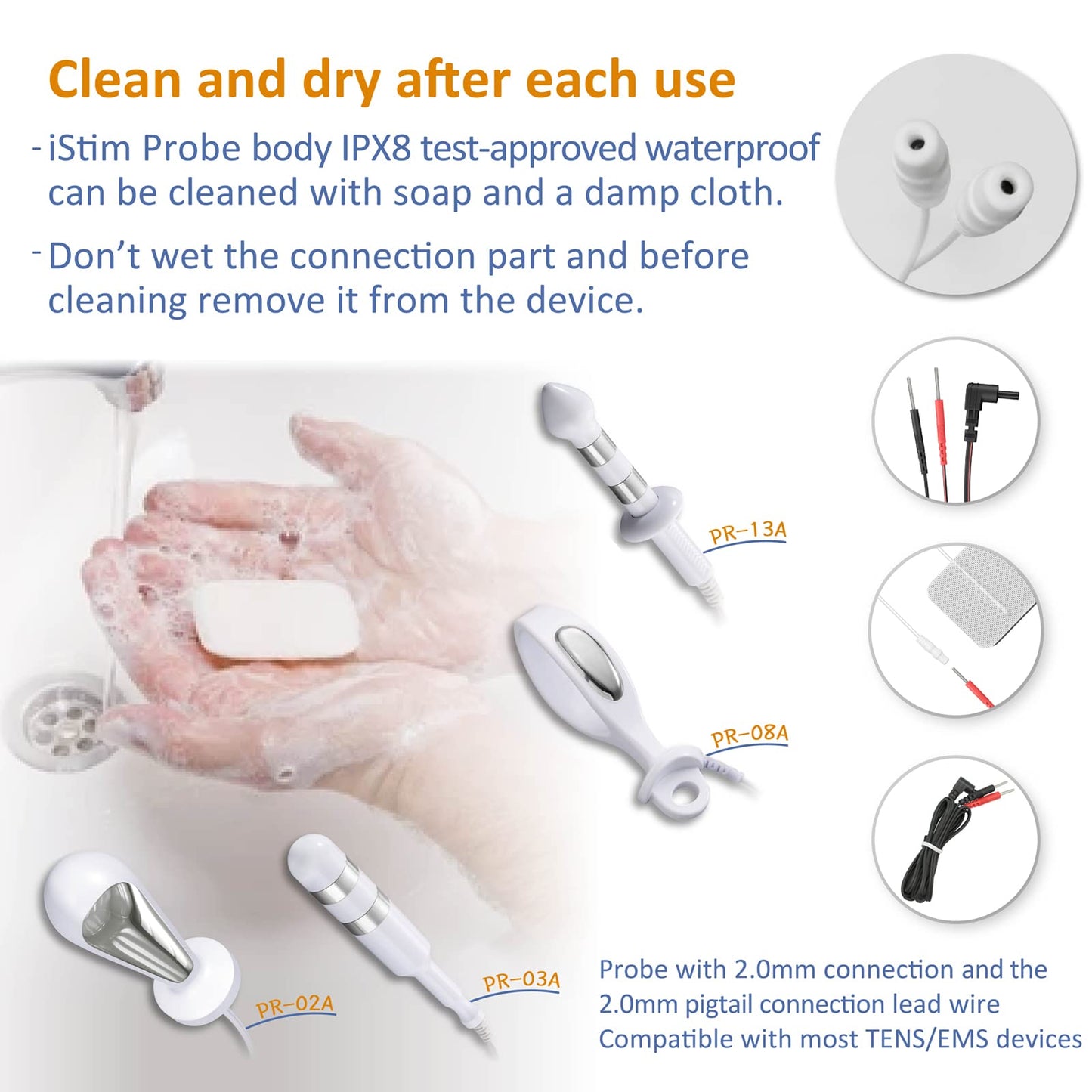 iStim PR-02 Probe for kegel Exercise, Pelvic Floor Electrical Muscle Stimulation, Incontinence - Compatible with Incontinence EMS Machine