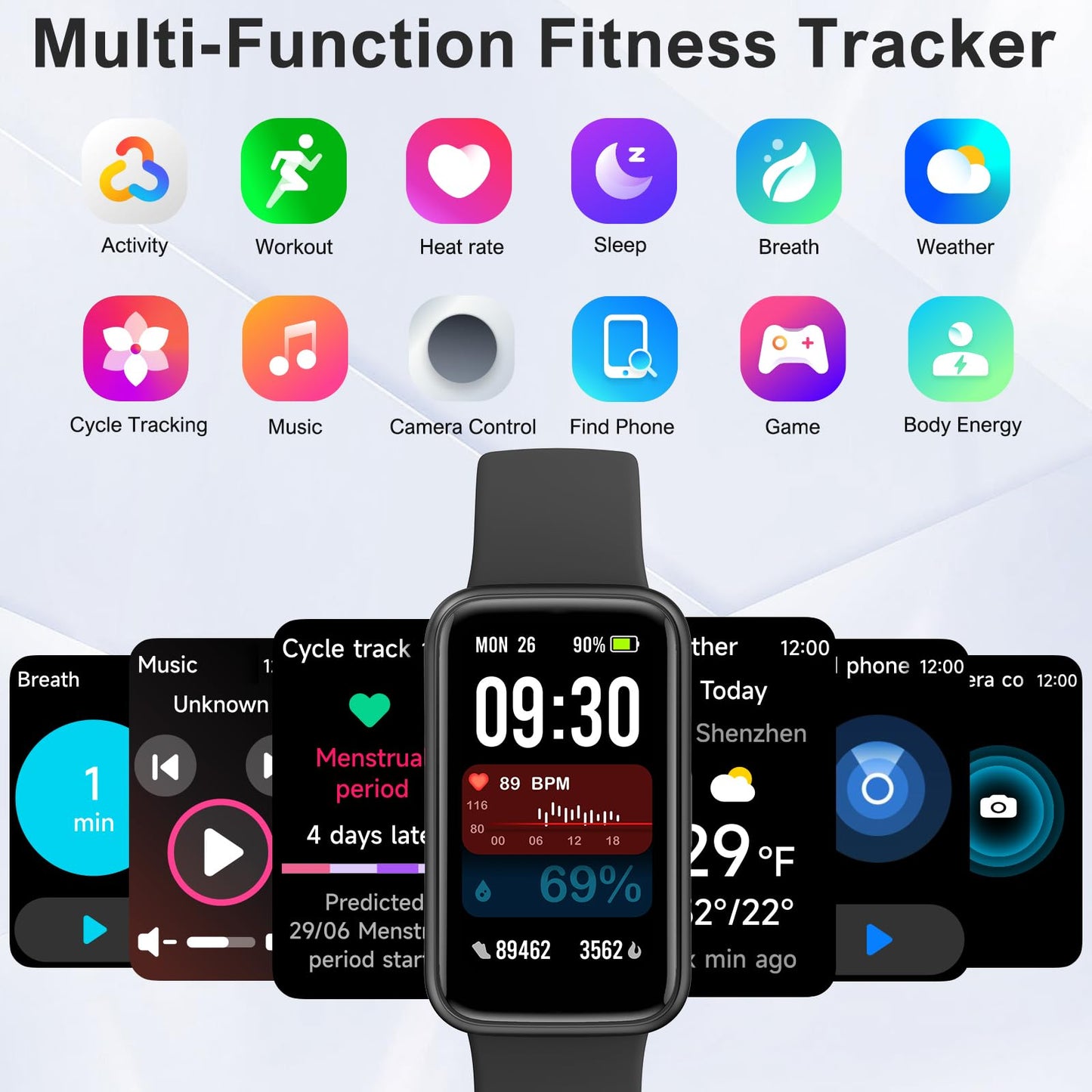 VMQIPNS Fitness Tracker,Smart Watch with 24/7 Heart Rate Blood Oxygen Sleep Monitor,1.47" HD Touchsreen with Step & Calorie Counter 100+ Sport Modes Health Activity Trackers for Men and Women (Black)