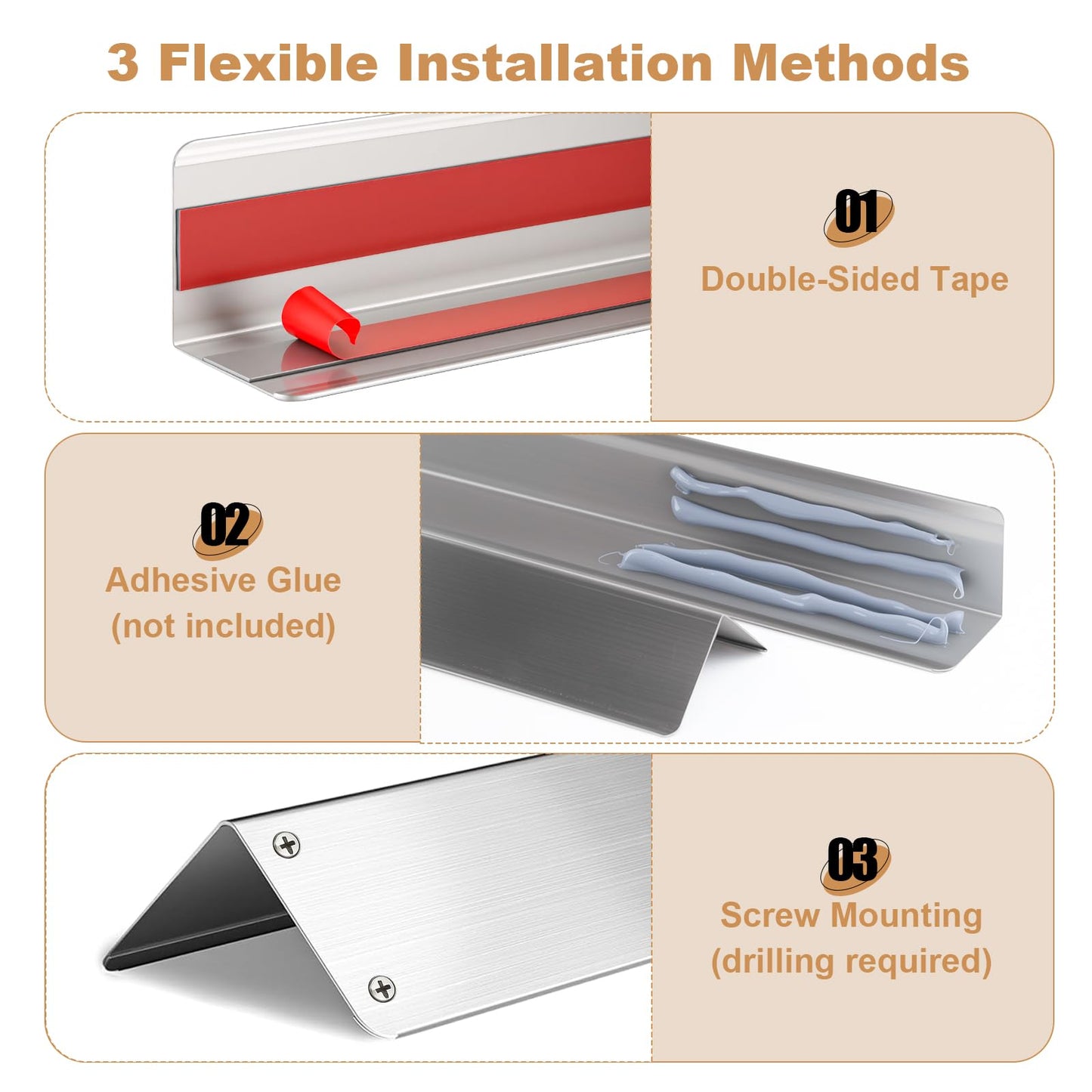 2x2x48 Inch 304 Stainless Steel Wall Corner Guards (10-Pack), Heavy Duty 90° Rounded Corner Protector, Smooth Folded Edge Metal Wall Edge Guard, Wall Corner Trim for Home & Commercial Wall Protection