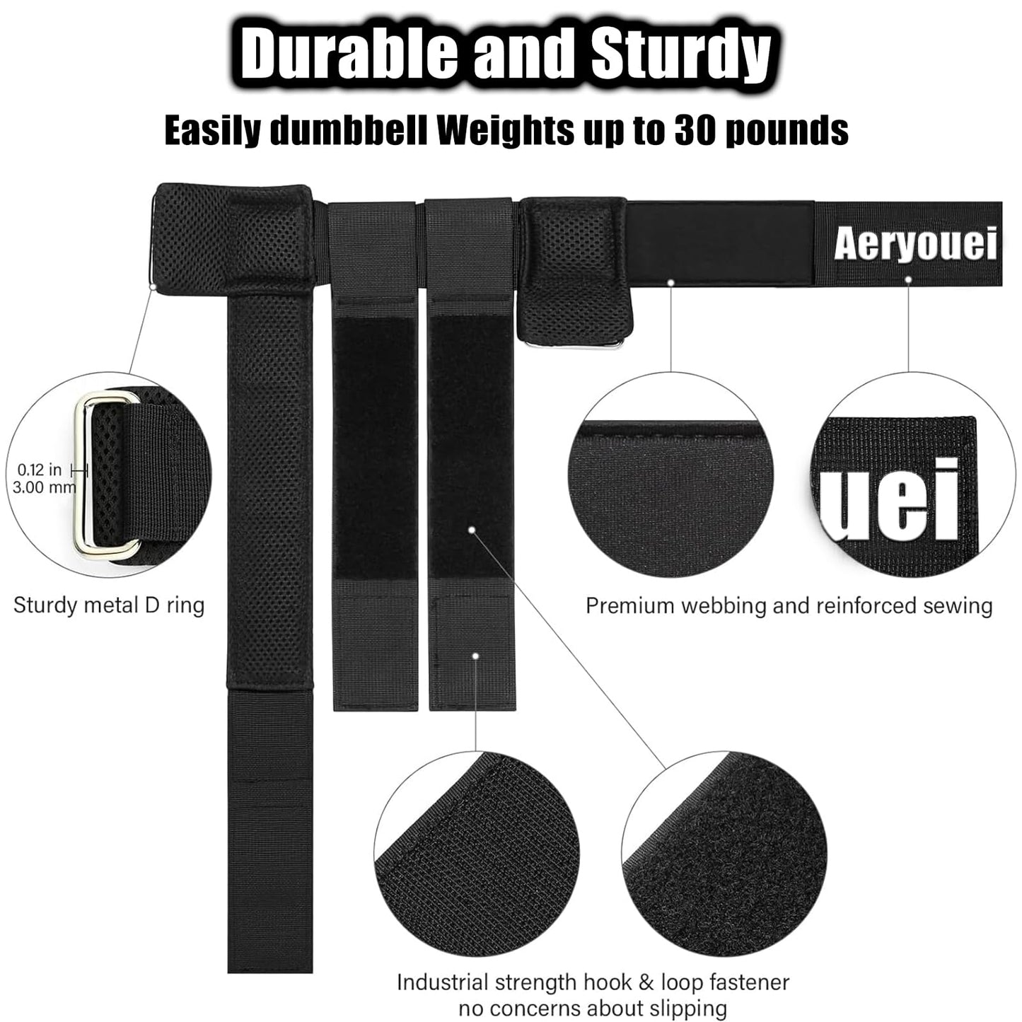 Dumbbell Foot Attachment, Tibialis Trainer, Adjustable Ankle Weights, Leg Workouts at Home for Hip Flexors,Ankle Straps for Weight Lifting,Shin Splint,Hamstring Curls,Leg extensions,Home Gym Equipment