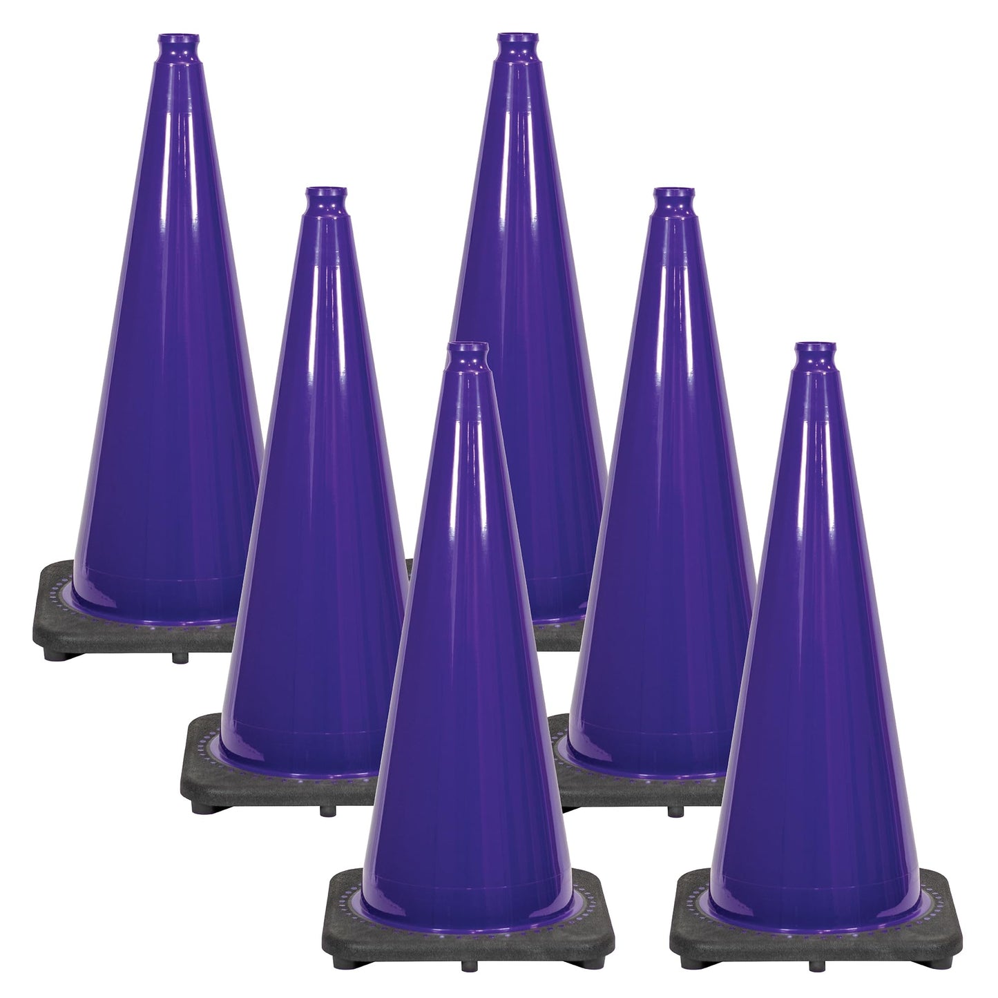 28" Purple Traffic Cones (6-Pack)