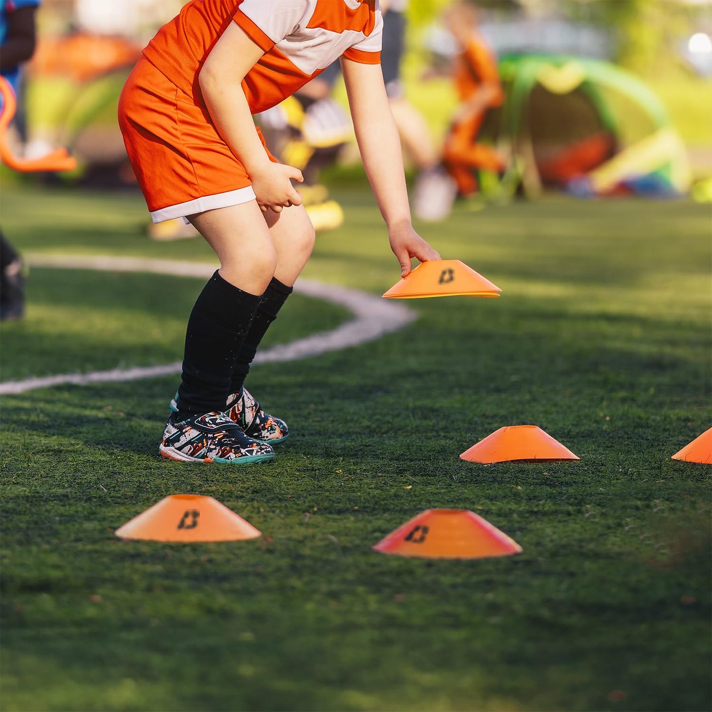 Baden | Flexible & Durable 7.25" Training Cones | Indoor/Outdoor All Sports | Orange | 50 Pack