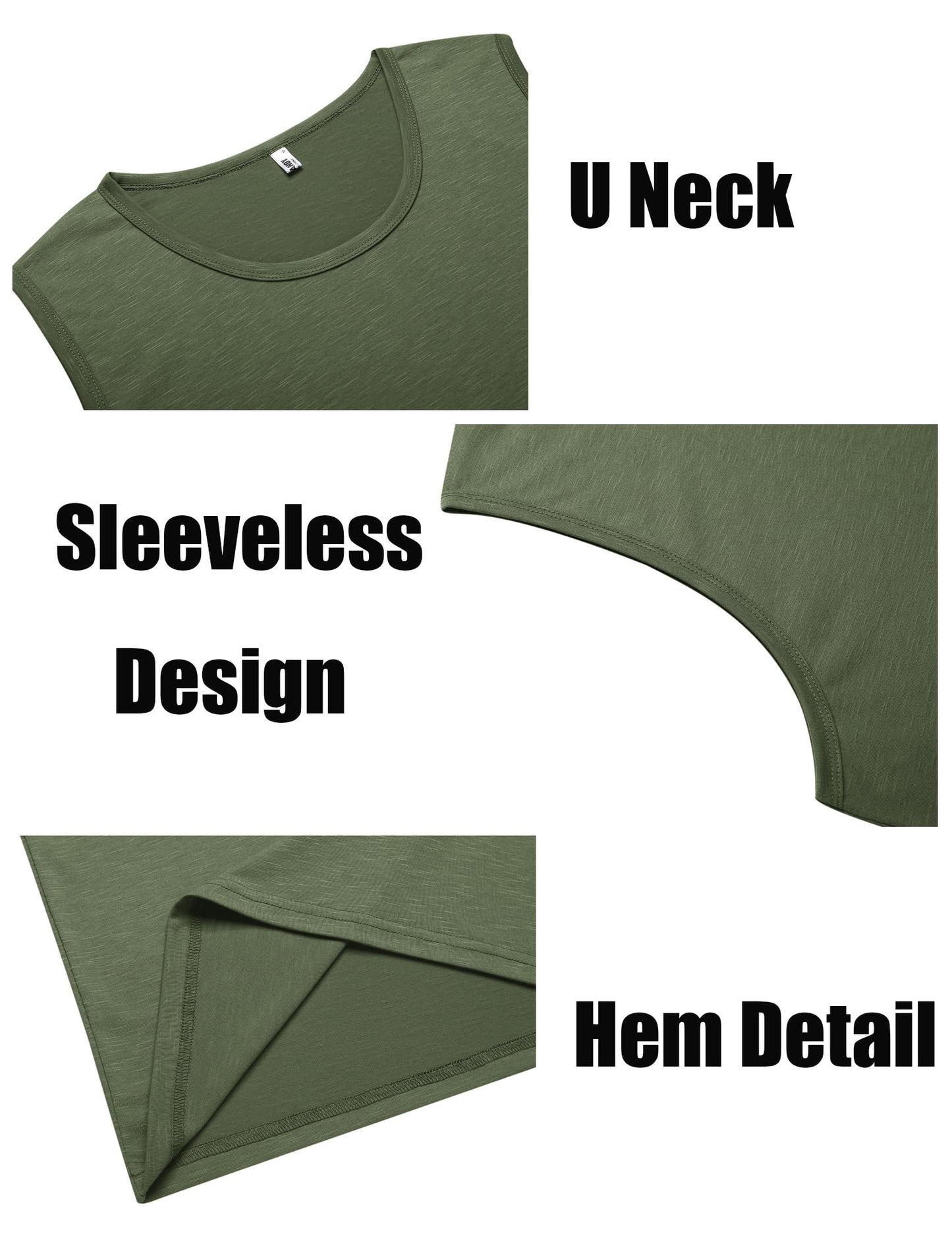 COOFANDY Boxing Shirts for Men Trainning 2 Pack Gym Tank Tops Sleeveless Workout T Shirts, Large BlackArmy Green