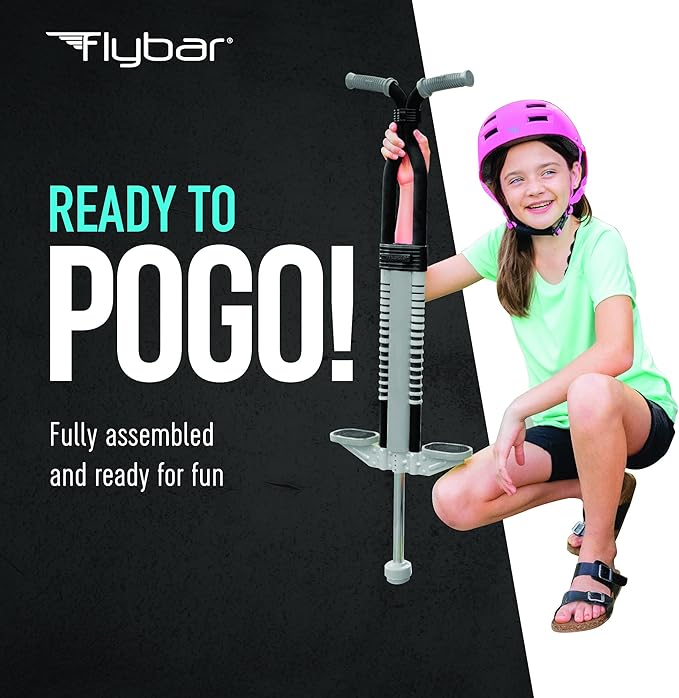 Flybar Master Pogo Stick for Kids Ages 9+, 80–160 lbs – Easy Grip Handles – Active Exercise Toy for Tweens & Teens – Outdoor Toy with Non-Slip Foot Pegs for Boys and Girls – No Assembly Needed
