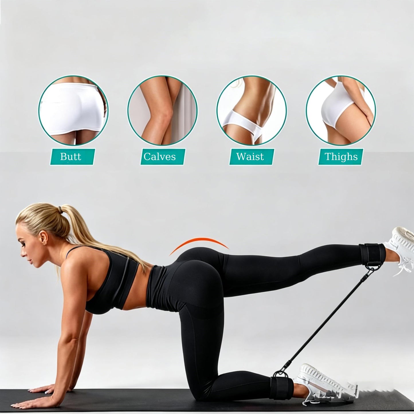 Basan Push Up Board with Resistance Bands – Foldable Portable Home Gym Equipment for Full Body Workout, Strength Training for Men & Women