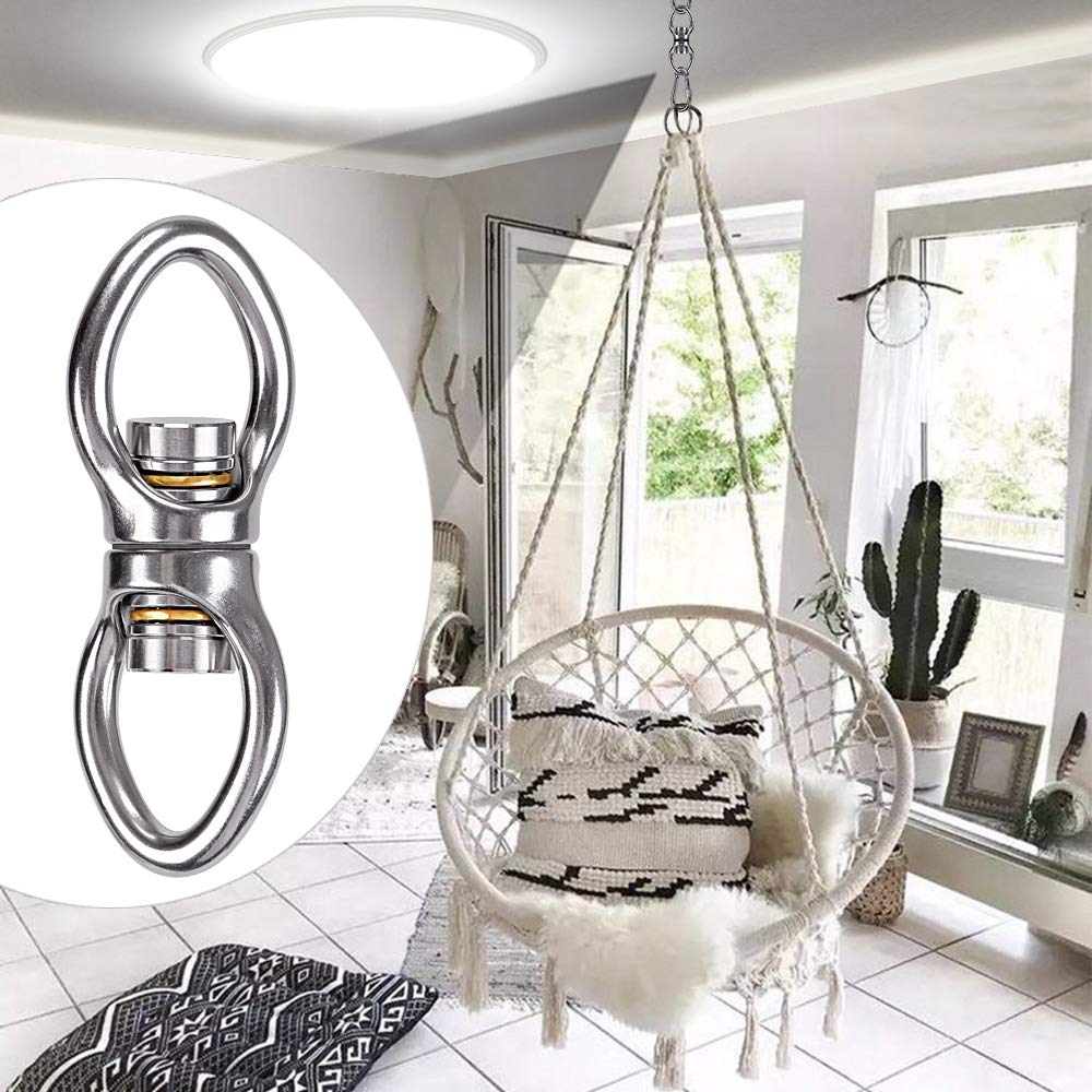 Dolibest Swing Swivel with 2 Bearing,Safest Rotational Device Hanging Accessory for Aerial Silks Dance, Web Tree Swing, Yoga Sets Hanging Hammock 800LB Capacity