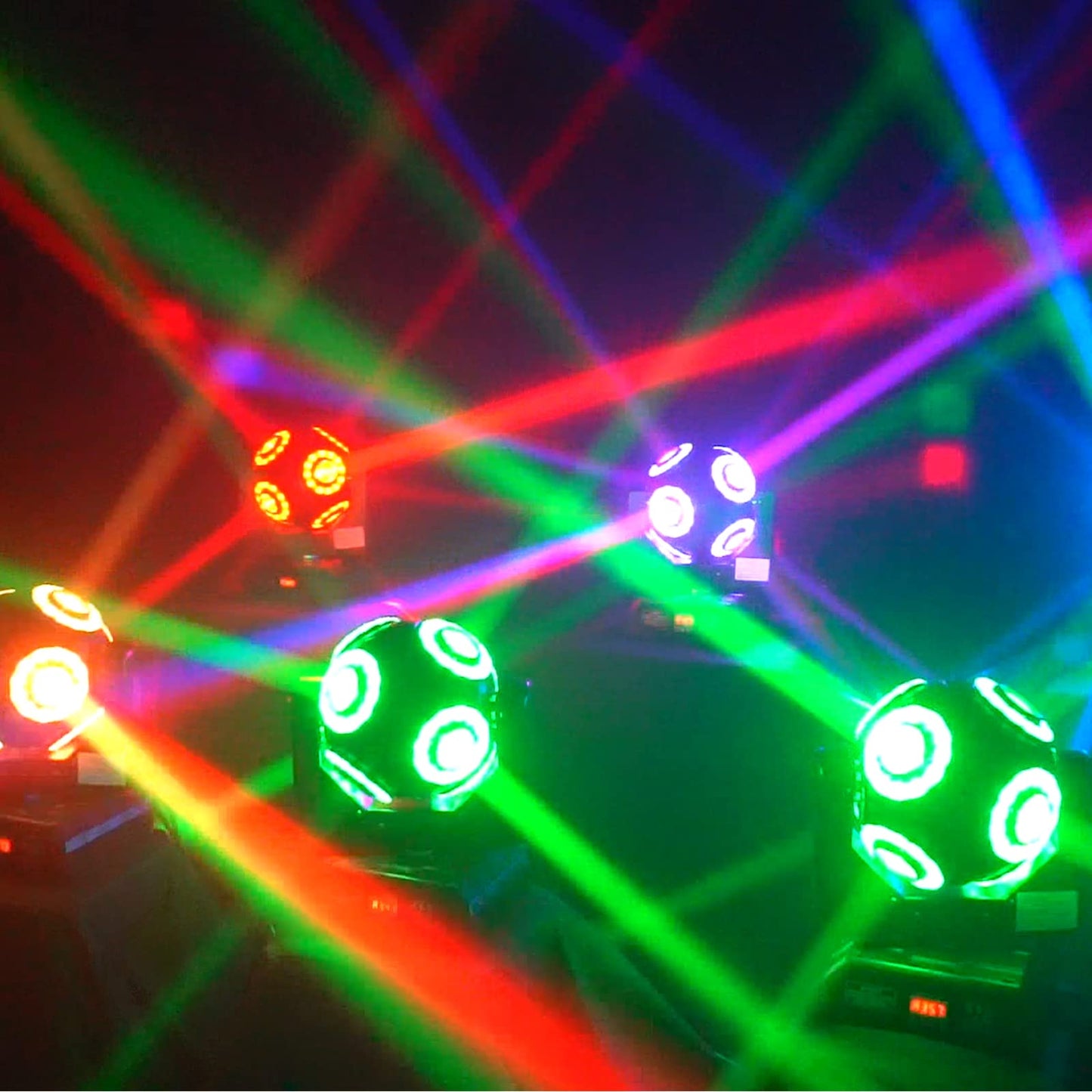 DJXFLI Moving Head Stage Light with Halo Beam 8x15W LED Stage Lights RGBW 4in1 DJ Lights 360°Moving Head DMX Sound Activated for Club Wedding Show