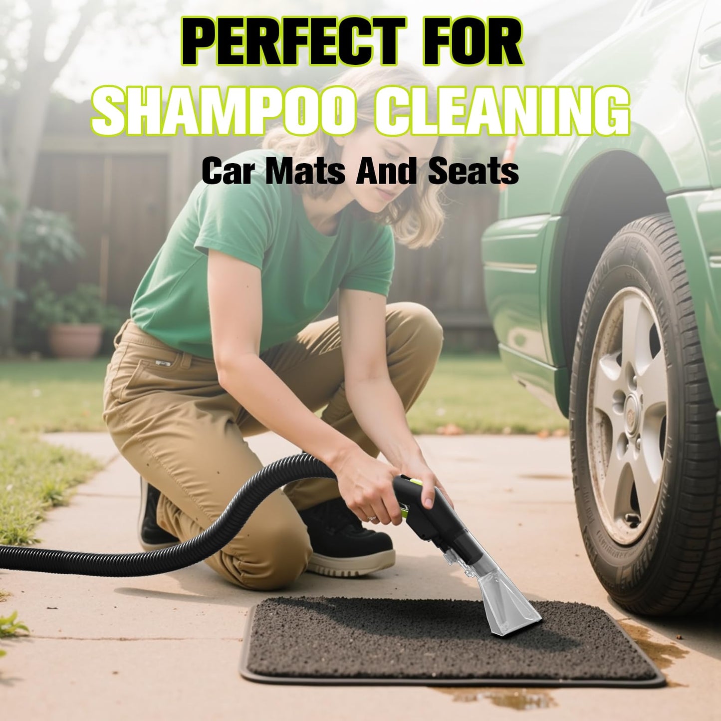Yowmoft Extractor Vacuum Car Detailing, 4 Gallon Car shampooer Interior Cleaner, 5.5 Peak HP Wet Dry Upholstery Shampoo Vacuum Cleaner, 3 in 1 Carpet Extractor for Home/Shop (YDWM4-S)