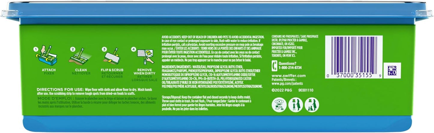 Swiffer Sweeper Wet Mopping Cloths - Open Window Fresh Scent, 24-Count Refills | Pack of 6