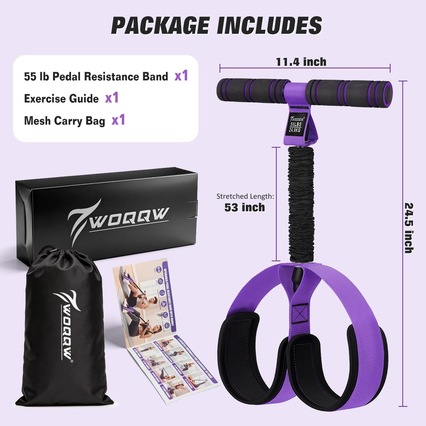 Upgraded Pedal Resistance Band with Handles, Foot Pedal Resistance Bands for Women, Core Abs Leg Training, Exercise Bands for Full Body Workout Fitness, Home Gym Equipment, Pilates & Physical Therapy