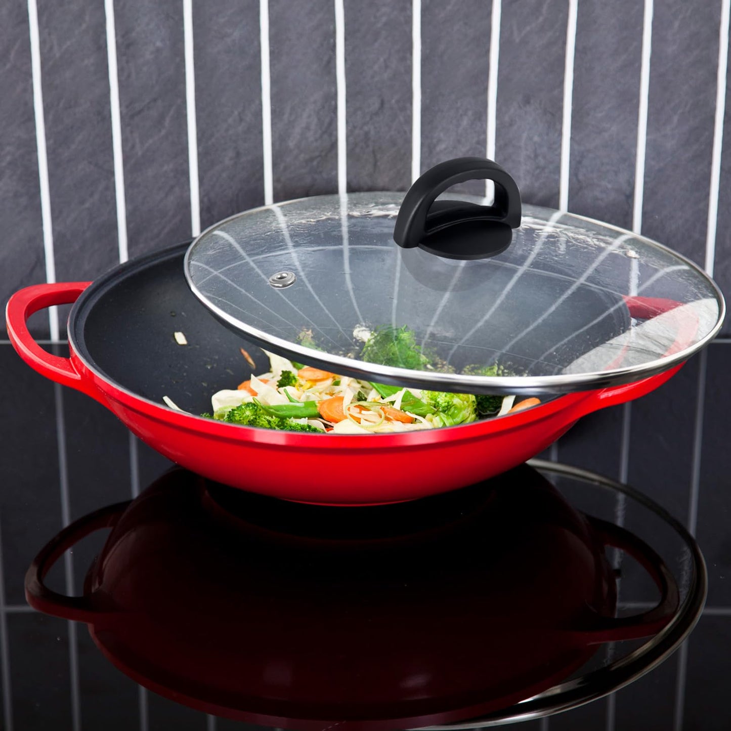 Tempered Glass Pan Lid, 8" Pot Lid with Heat Resistant Handle, Pan Cover for Frying Pan, Skillet, Cast Iron, Wok, Universal Cookware
