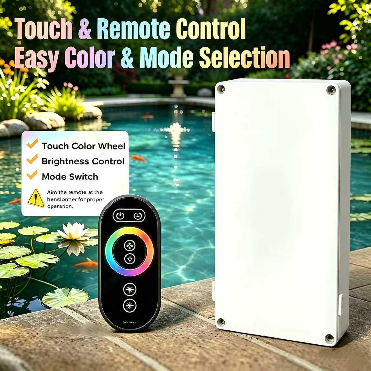 Pond Fountain Aerator,Pond Aerator,with Dynamic LED RGB Lighting Adjustable Modes, Digital Timer | 1 HP 15,000 GPH, 750W 110V, 100FT Cord - for Large Ponds, Lakes & Outdoor Water Features