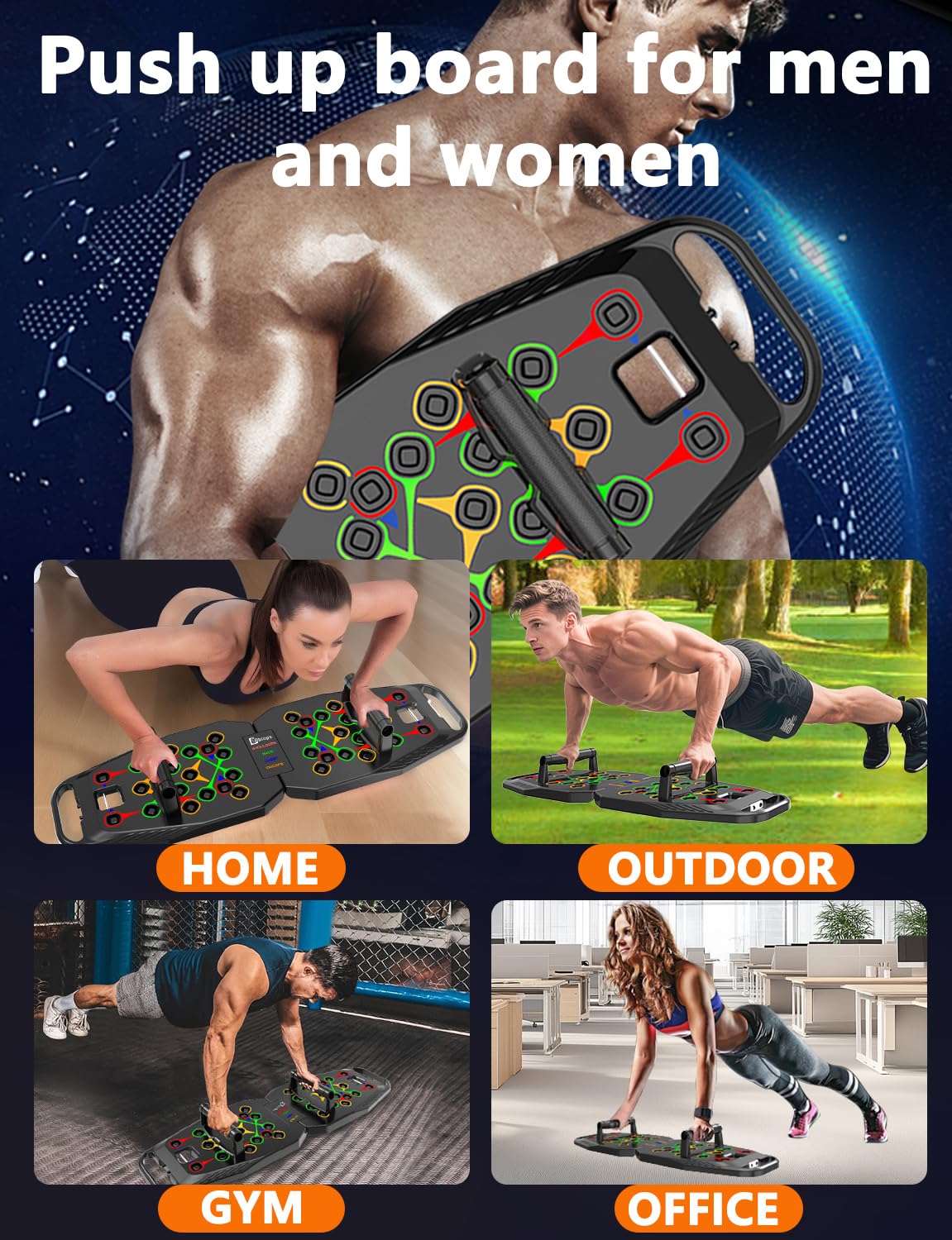 BBTOPS Push up Board, Pilates Bar & Ab Roller, 25-in-1 Foldable Push up Bar at Home Workout,Gym Exercise Professional Push ups bar Strength Training Equipment for Man and Women