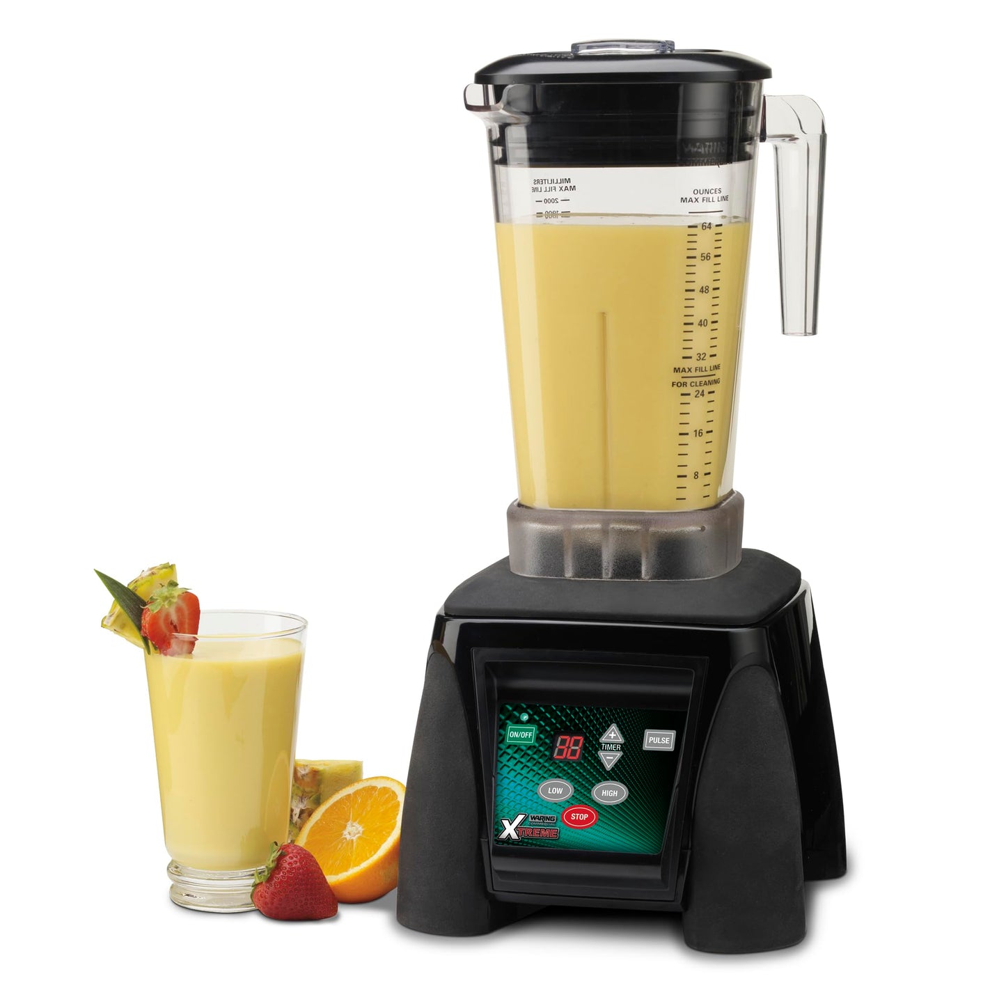 Waring Commercial Xtreme Blender, 3.5 Horsepower Motor, Electronic Keypad with Timer & 64 oz Copolyester Jar for Bars & Restaurants, NSF Certified, MX1100XTX