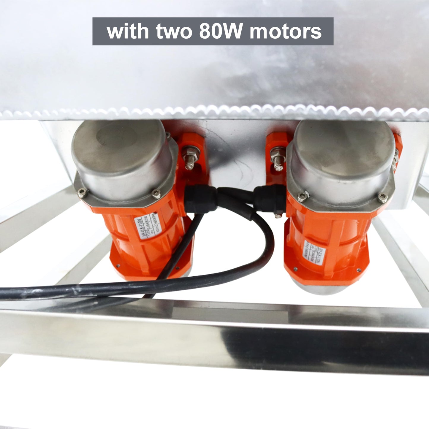 TECHTONGDA Straight Vibrating Sieve Screen Shaker Electric Linear Sifter Machine Stainless Steel Two Layers Two Motors 4mm 1mm Screen Size 15.7×37.4inch 110V