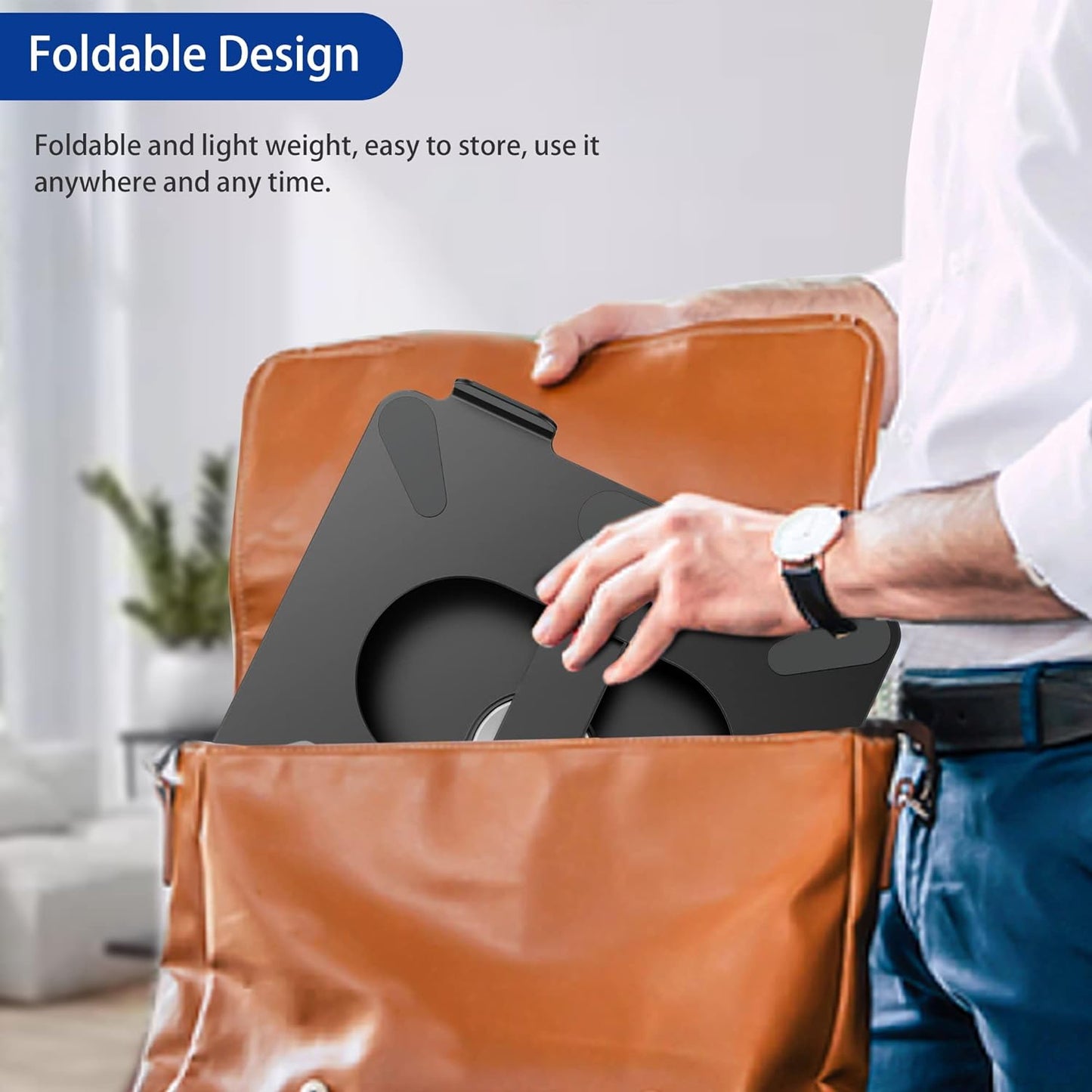 BESIGN LSX7 360 10-15.6" Laptop Stand with Rotating Base, Ergonomic Adjustable Notebook Riser, Foldable Computer Holder
