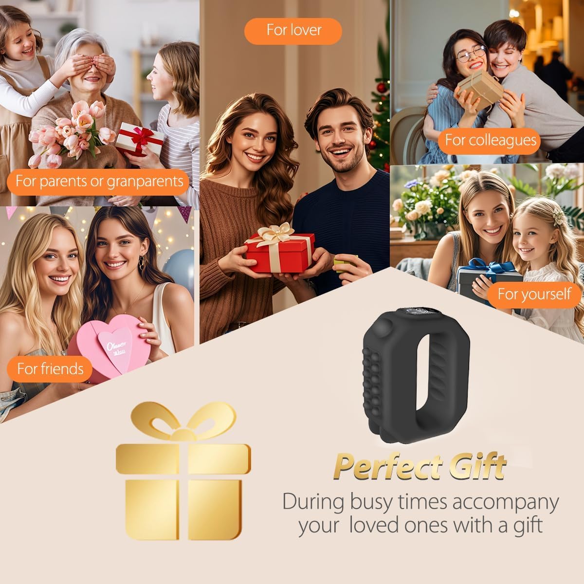 AddWin R10 Fascia Ring Massager, Multifunctional Full-Body Massage Gun, Hands-Free Electric Massager, Ergonomic Design with Waist Belt, Adjustable Massage Modes, 3 Modes & 6 Intensities