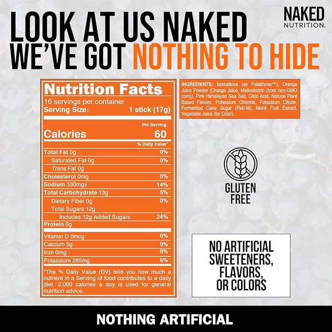 Nakedade Watermelon Mint ??Performance Enhancing Sports Drink Powder - Electrolyte Powder ??No GMOs or Artificial Sweeteners, Gluten-Free, Soy-Free, Dairy-Free ??16 Sticks