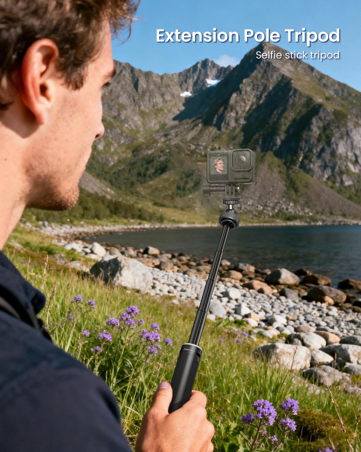 Maectech 15.8"/40cm 1/4" Insta360 X5/X4 13/12/MAX2 3/4 5Pro/6/4 Selfie Stick Tripod Extendable Mini Camera Tripod