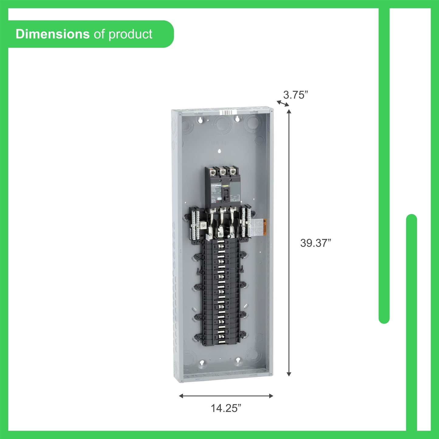 Square D - QO342MQ200 QO 200 Amp 42-Space 42-Circuit 3-Phase Main Breaker Load Center,