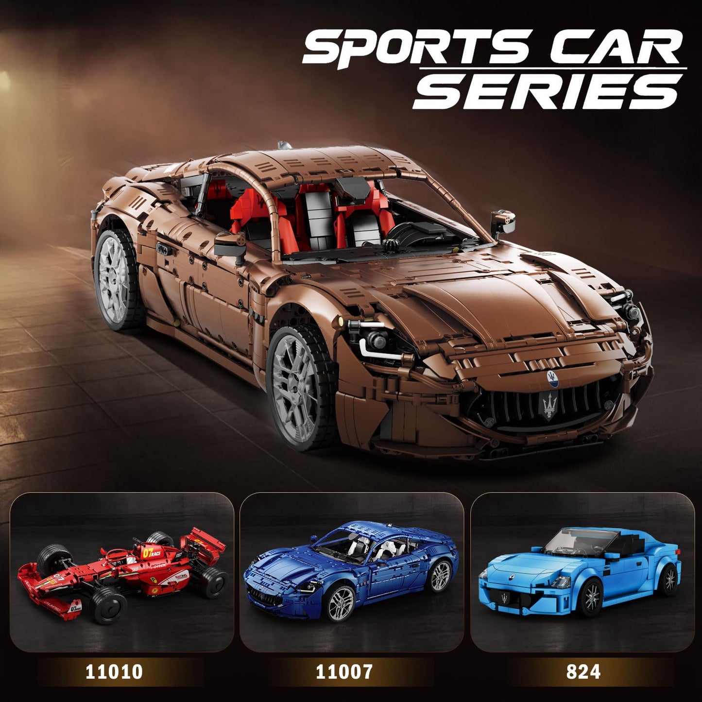 Reobrix Sports Car Building Blocks Set for Adults, Remote Control 1:8 Racing Car Vehicle Toy Model Building Kit for Adult, 11009, Creative Gifts for Boys Girls Adults 14+ (5480PCS)
