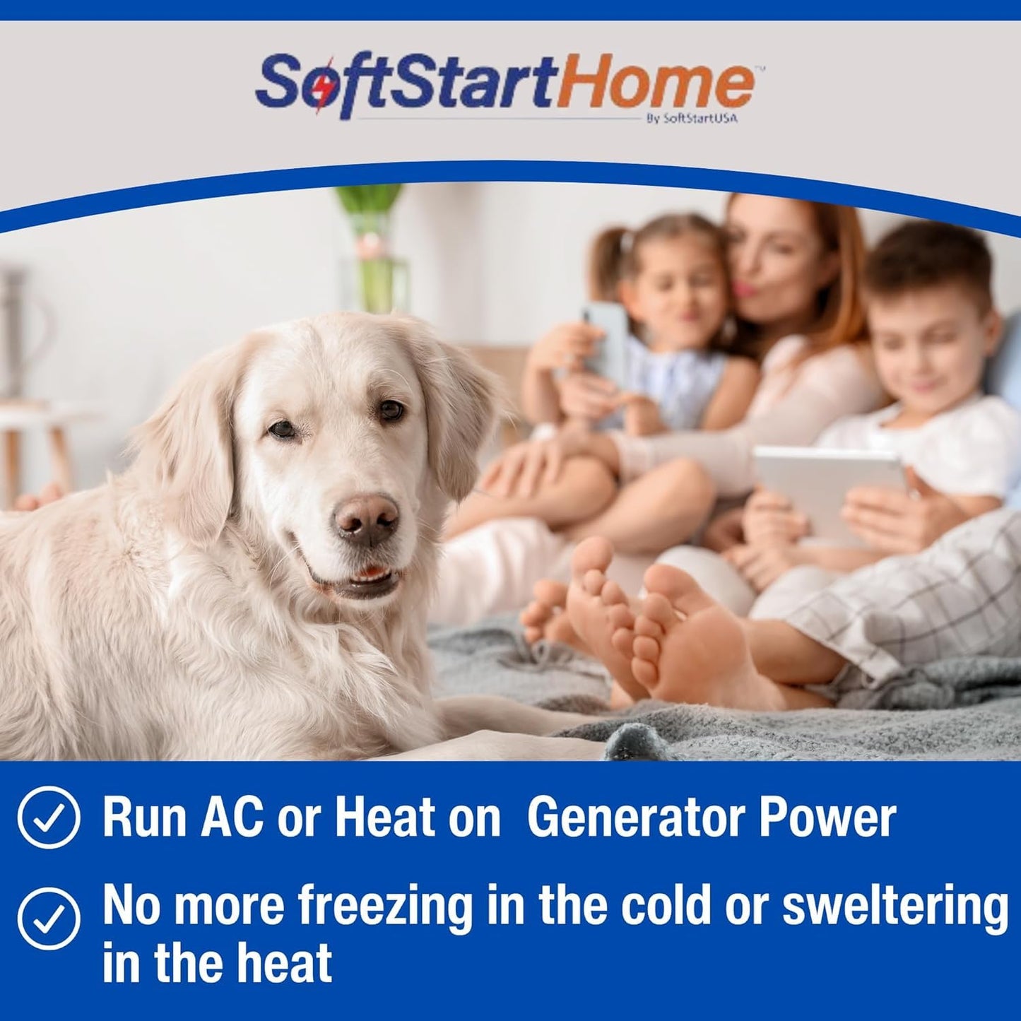 SoftStart Home – Soft Starter for Air Conditioners & Heat Pumps, Reduces Startup Power by 70%, Works with Generators, RVs & Solar, Extends Compressor Life–Up to 6 Tons (72,000 BTUs) 15 Minute Install