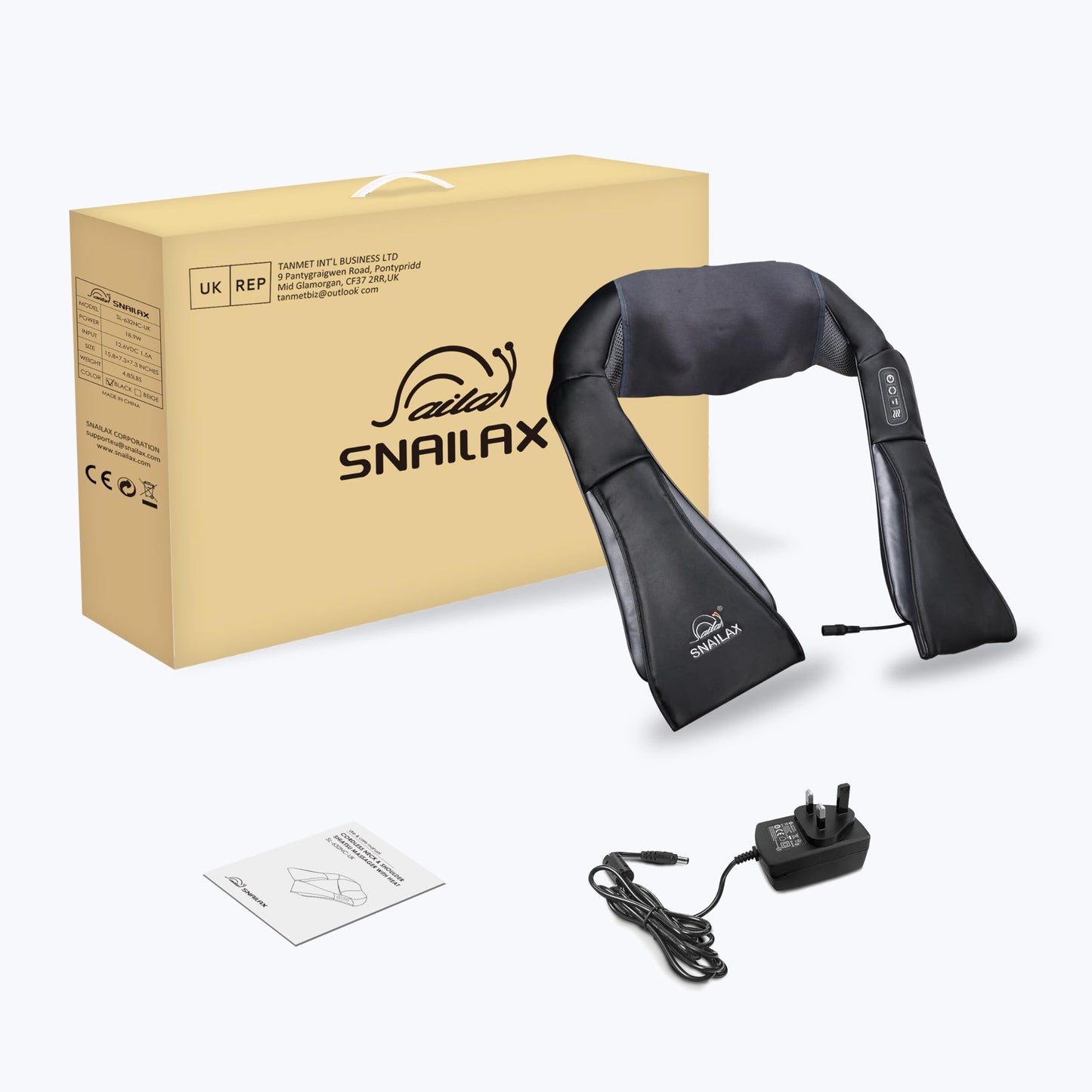 Snailax Cordless Massager - Shiatsu Neck and Shoulder Massager with Heat, FSA Eligible, Portable, Lumbar, Back Electric Massage Pillow, Gift for Woman, Mom, Dad