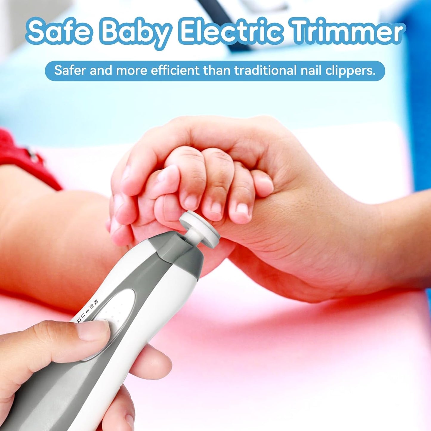 Skiennix Baby Nail Trimmer - 6-in-1 Electric Grooming Kit for Infants & Adults | Grey Color