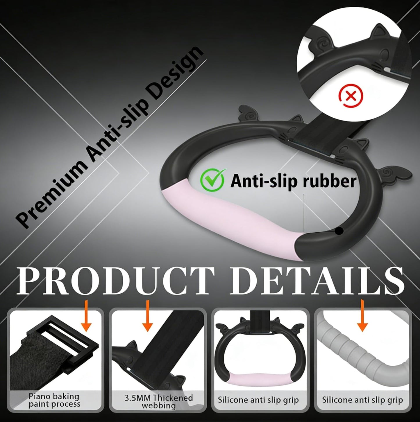 Liedrg Kids Adjustable Gymnastics Rings - Home Gym Strength Training Pulling Rings for Children Physical Fitness