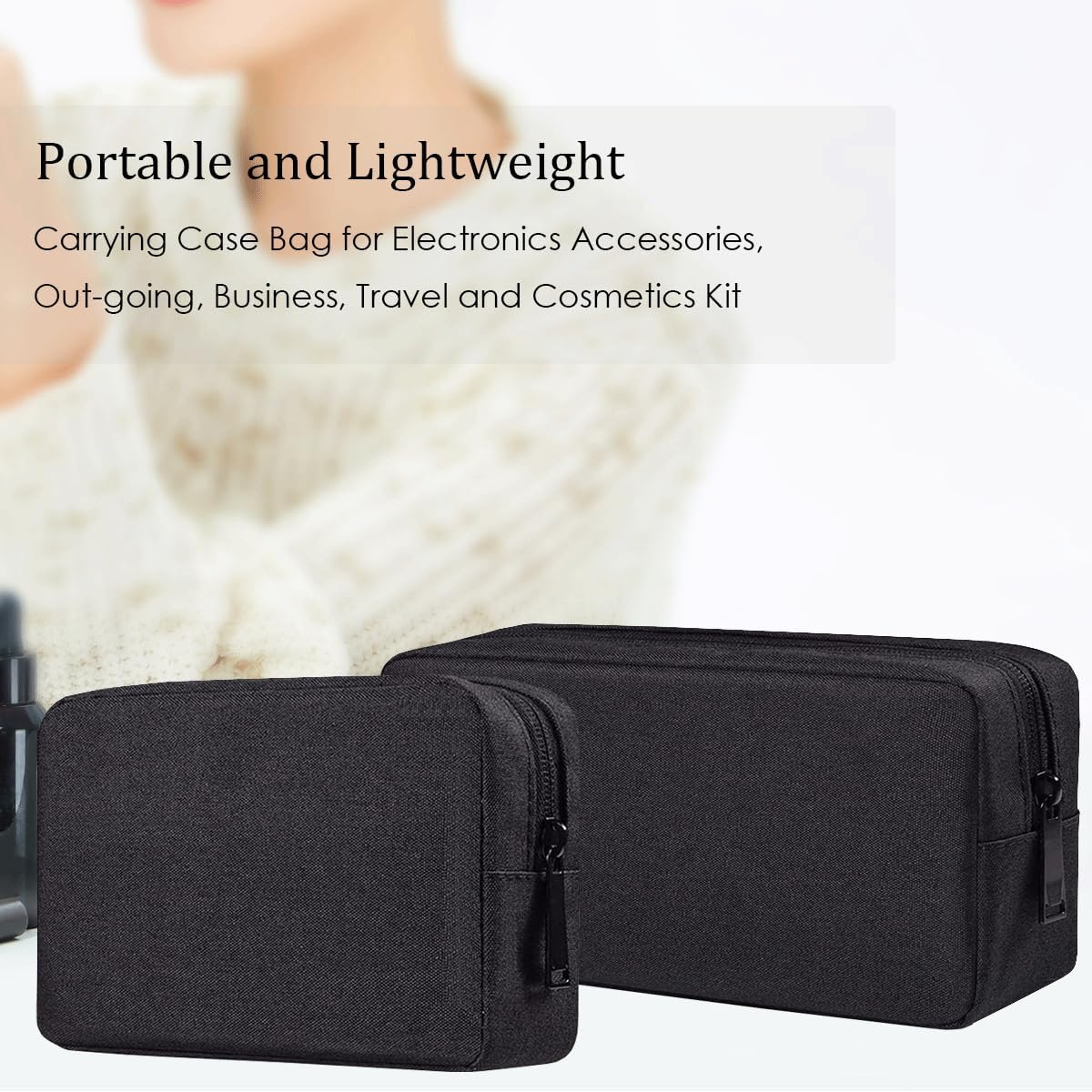 CAAORDKSO Electronics Accessories Case, Electronic Organizer Travel Cable Accessories Bag, Portable Waterproof Storage