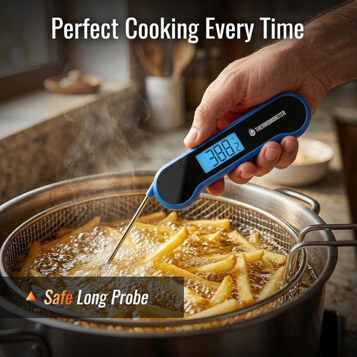 Instant Read Meat Thermometer - Skiennix Digital Food Thermometer with ±0.5℉ Precision | Ideal for Cooking, BBQ, and Gifts - Blue
