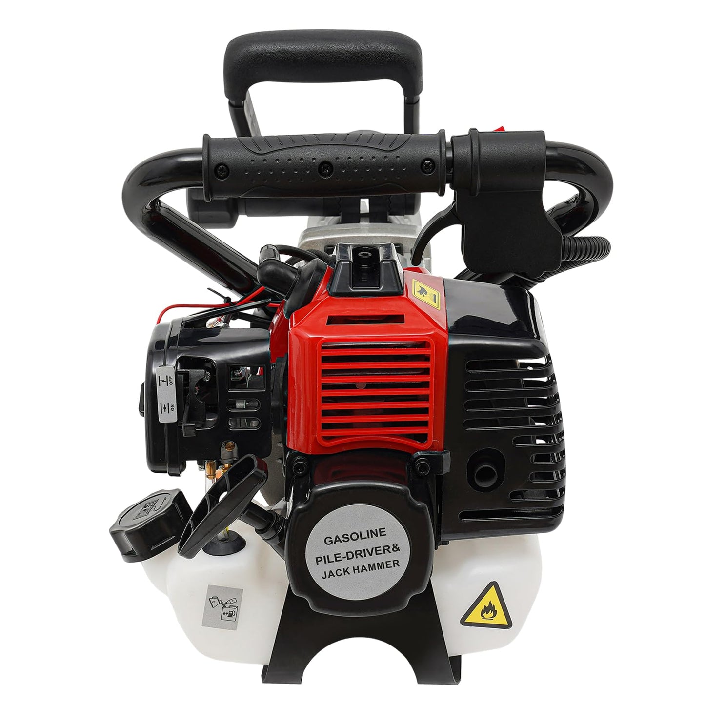 Upgrade T-Post Driver, 32.7CC 2-Stroke Gas-Powered Fence Post Driver, Heavy-Duty Petrol Pile Driver with SDS Max Drill and Conversion Head, New Model for Efficient Installation