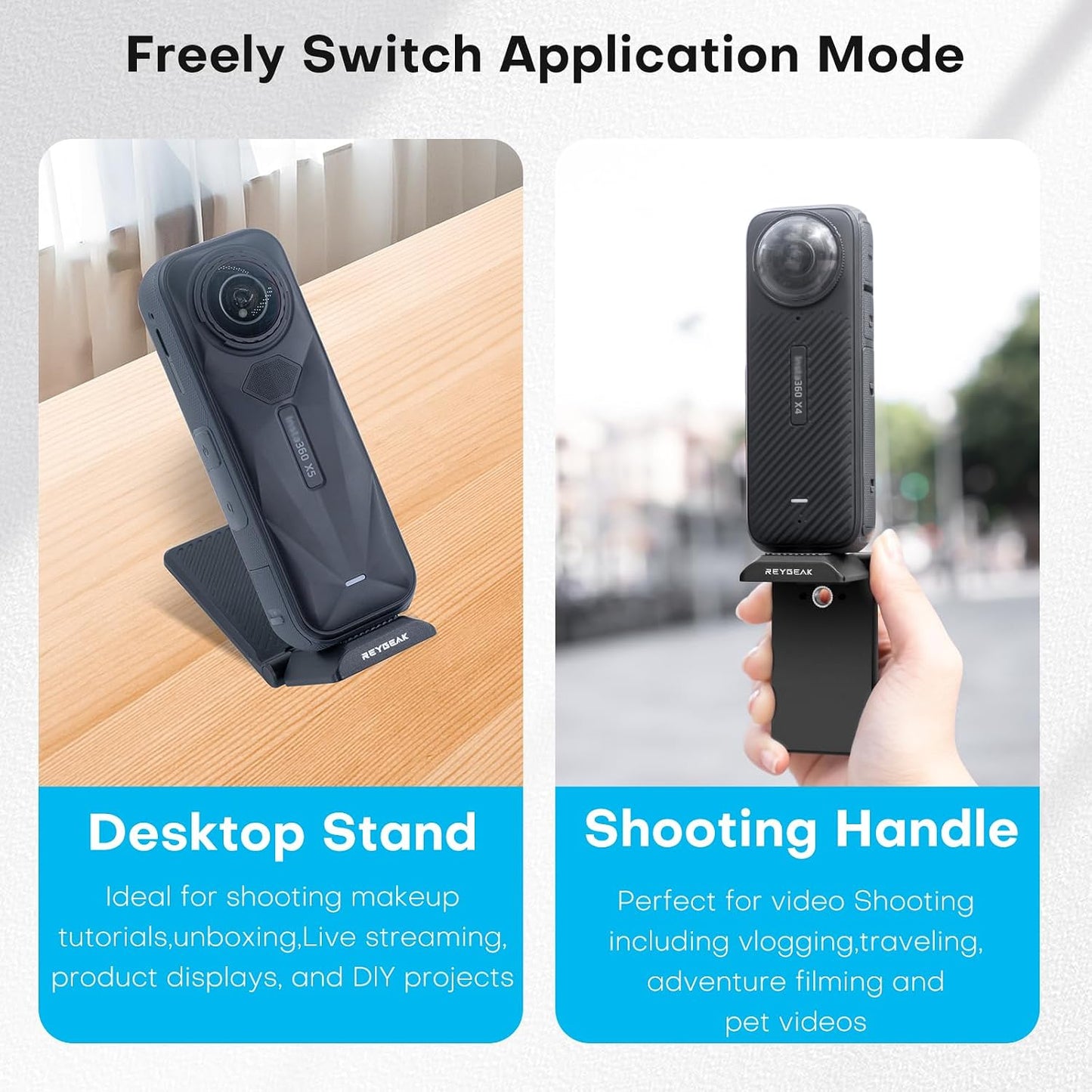 REYGEAK Insta360 X5,Aluminum 13/12/11/10/9/DJI 3/Action 5/4/3 Magnetic Mount Stand for Camera Holder Mount,Magnet