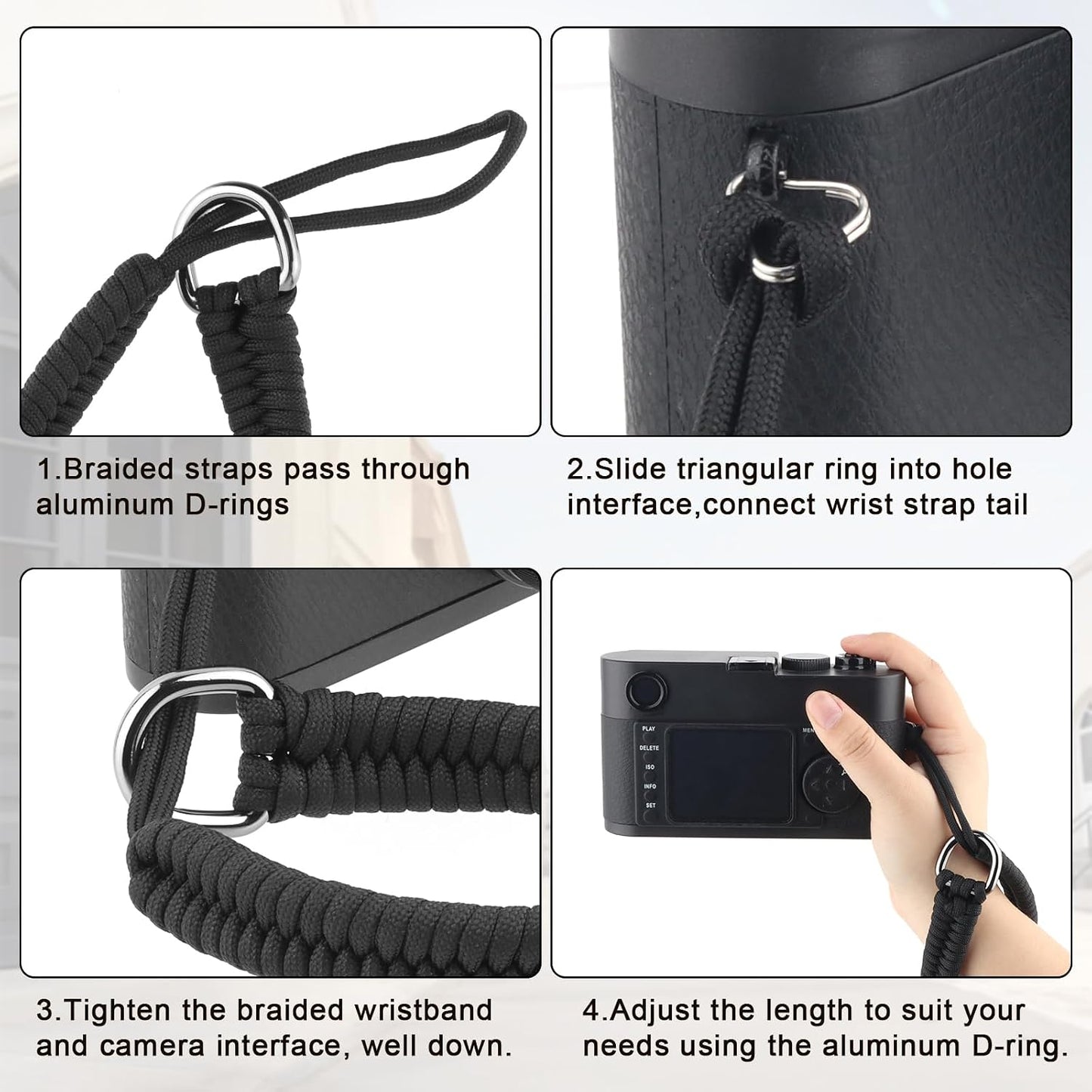 Universal Camera Wrist Strap - Braided Design for Safety