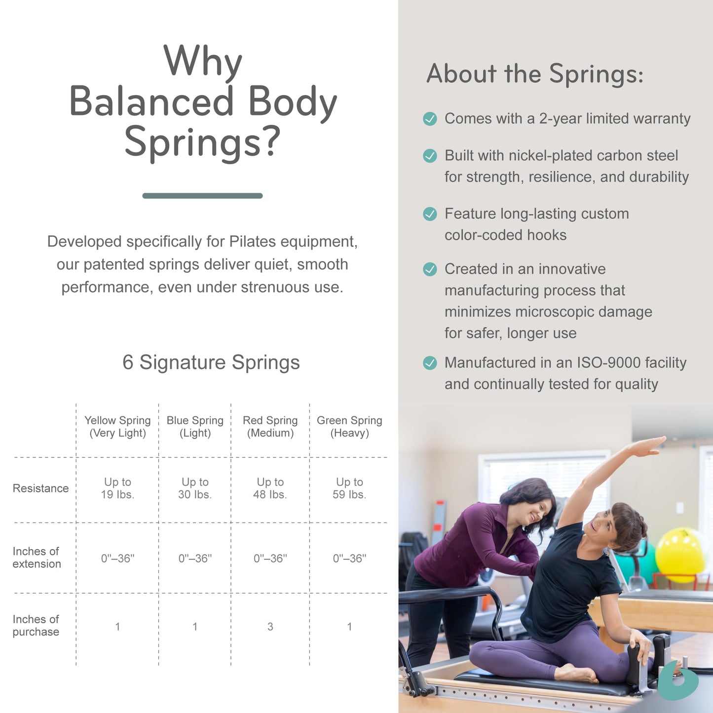 Balanced Body Clinical Pilates Reformer with 39-Inch Infinity Footbar, Pilates Exercise Equipment, Workout Equipment for Home or Studio