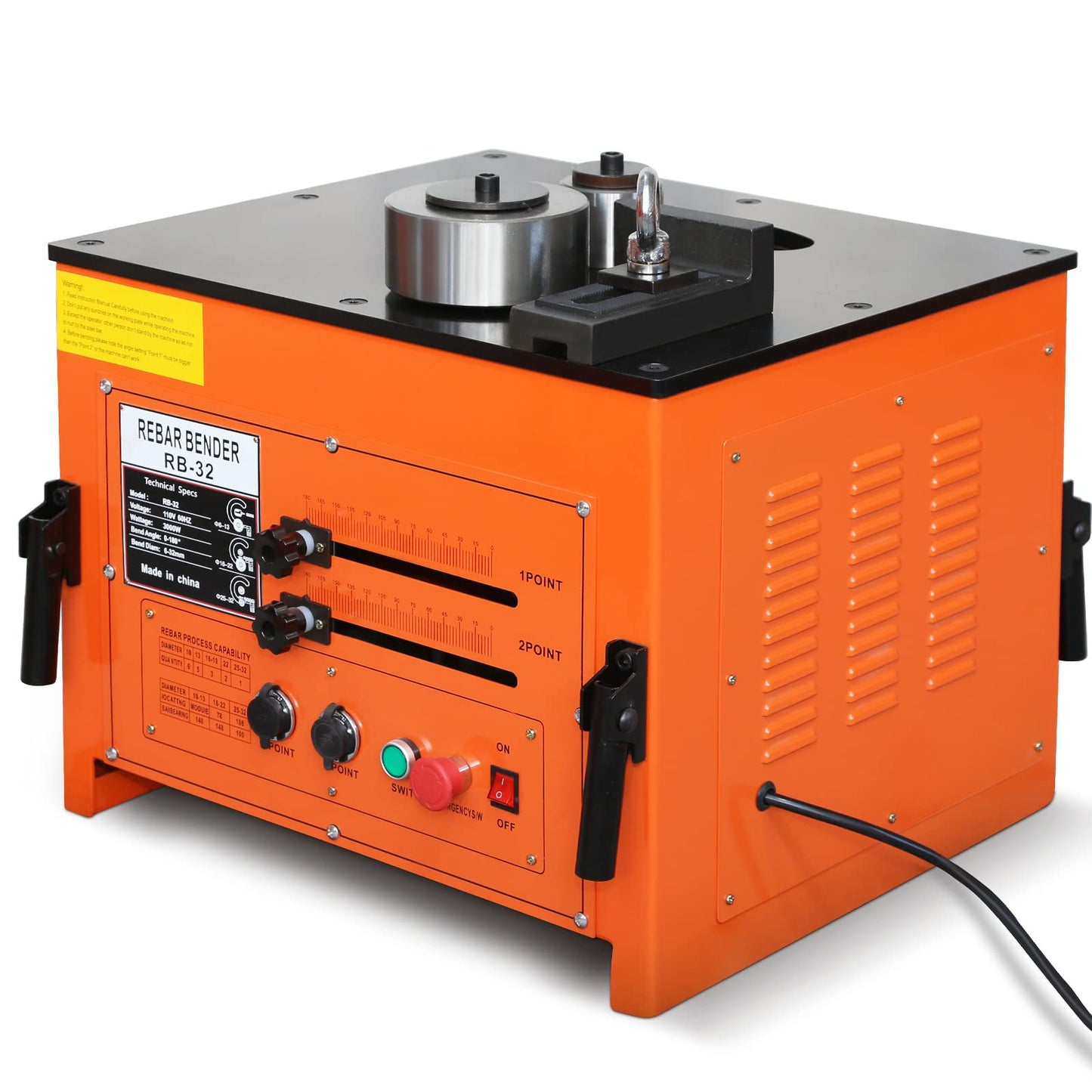 Electric Rebar Bender 3000W up to 1.3 inch with Our Electric Bender - Achieve 0-180° Angles, Operate with Convenient Foot Pedal Switch & from Powerful 3000W Motor