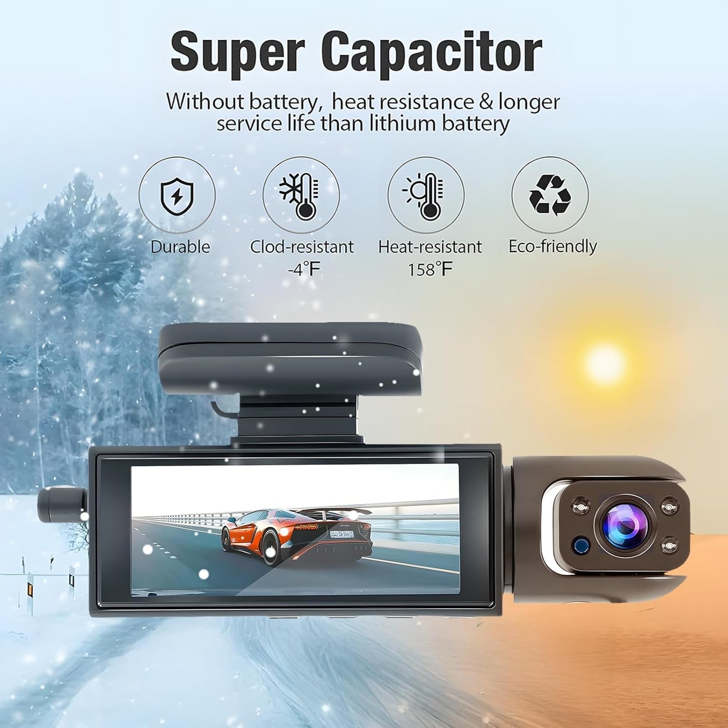 Wkreuoar 24Hr (1080 Dash Camera Front and Inside,Dashcams for Cars with IR Night Vision Loop Recording G-Sensor Parking