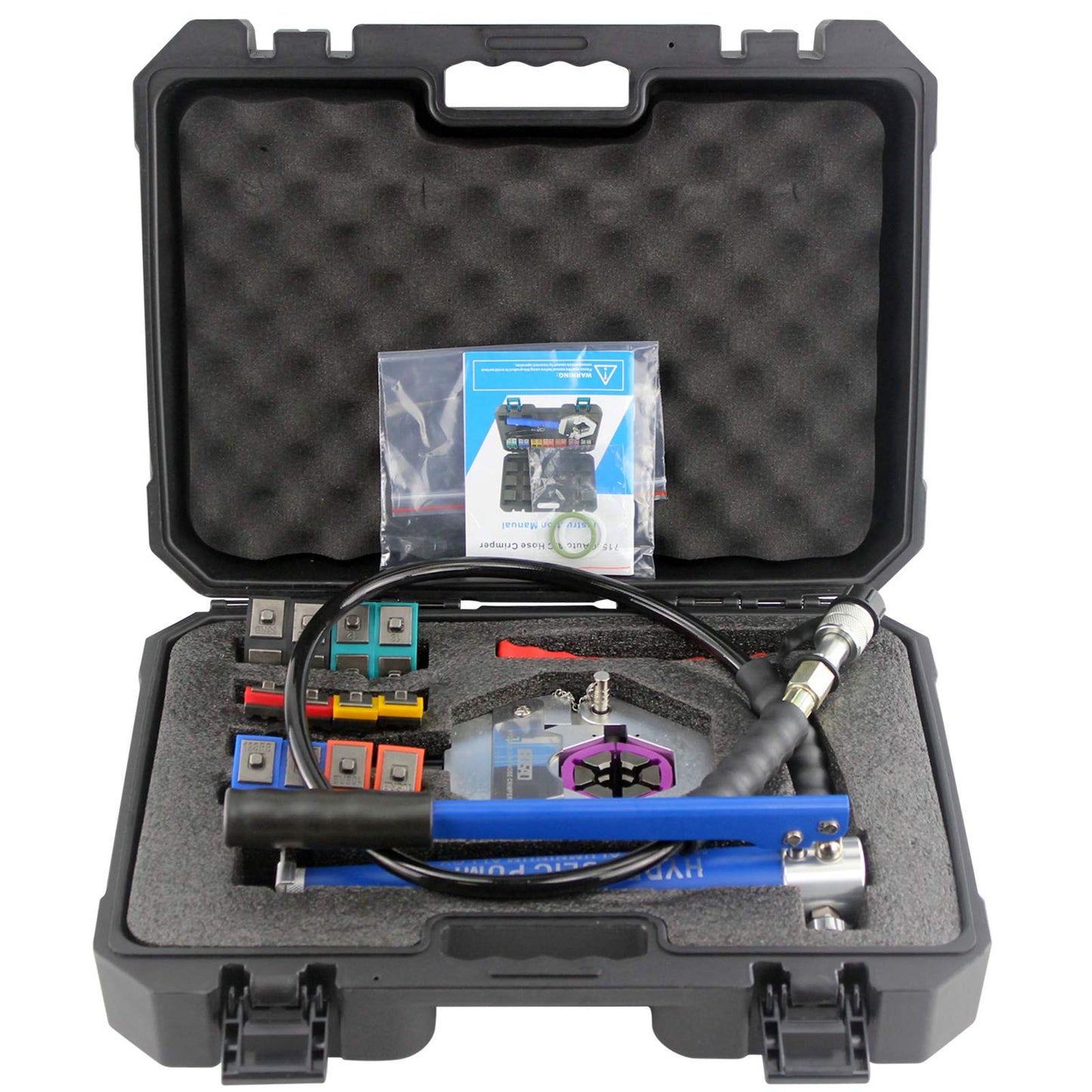 IBOSAD Hydraulic Hose Crimper Hydra-Krimp 71500 Manual A/C Hose Crimper Kit Air Conditioning Repaire Handheld Hydraulic Hose Crimping Tool (Split with Manual Pump)