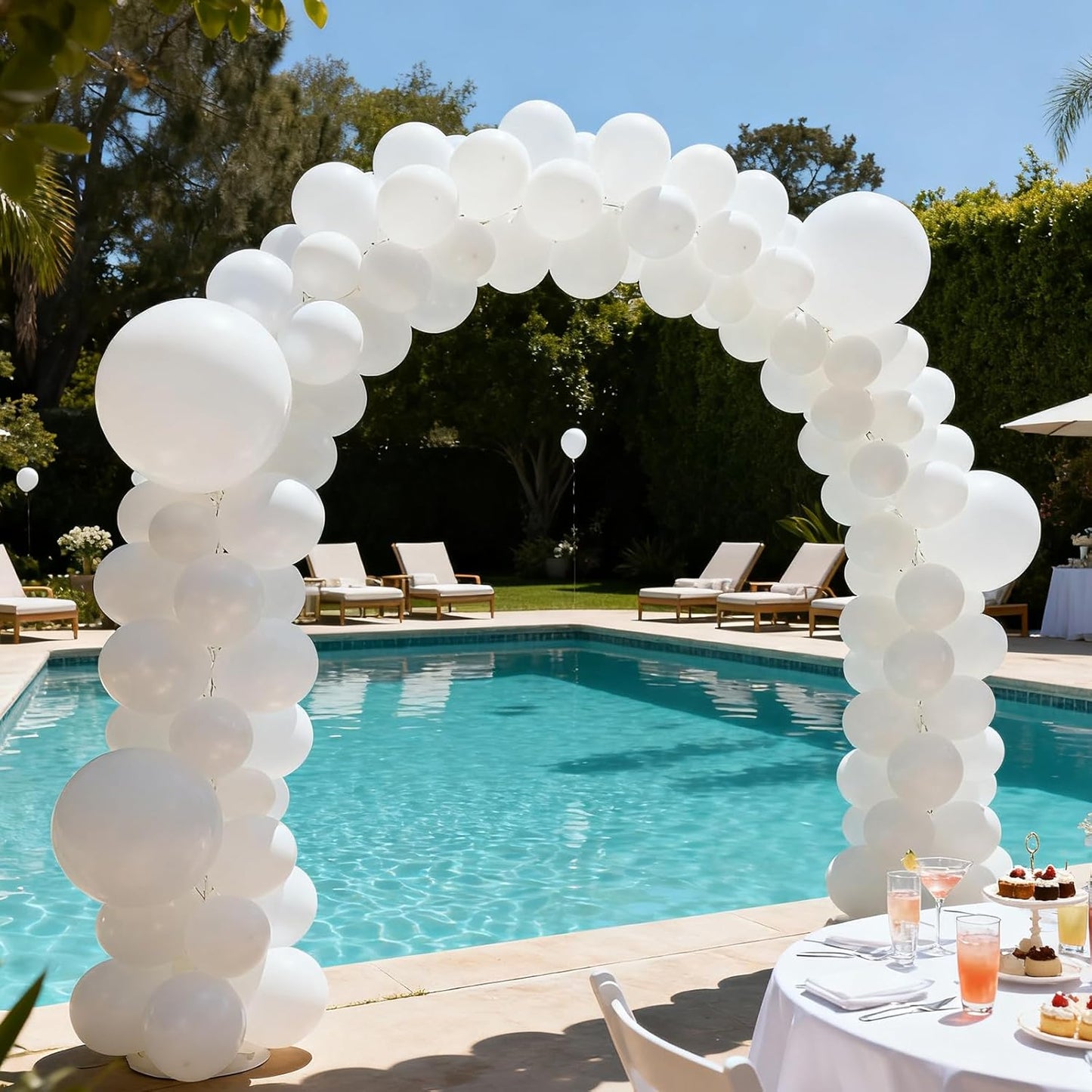 RUBFAC White Balloons - 105 Pcs in 5/10/12/18 Inch Sizes | Perfect for Party Decorations & Events
