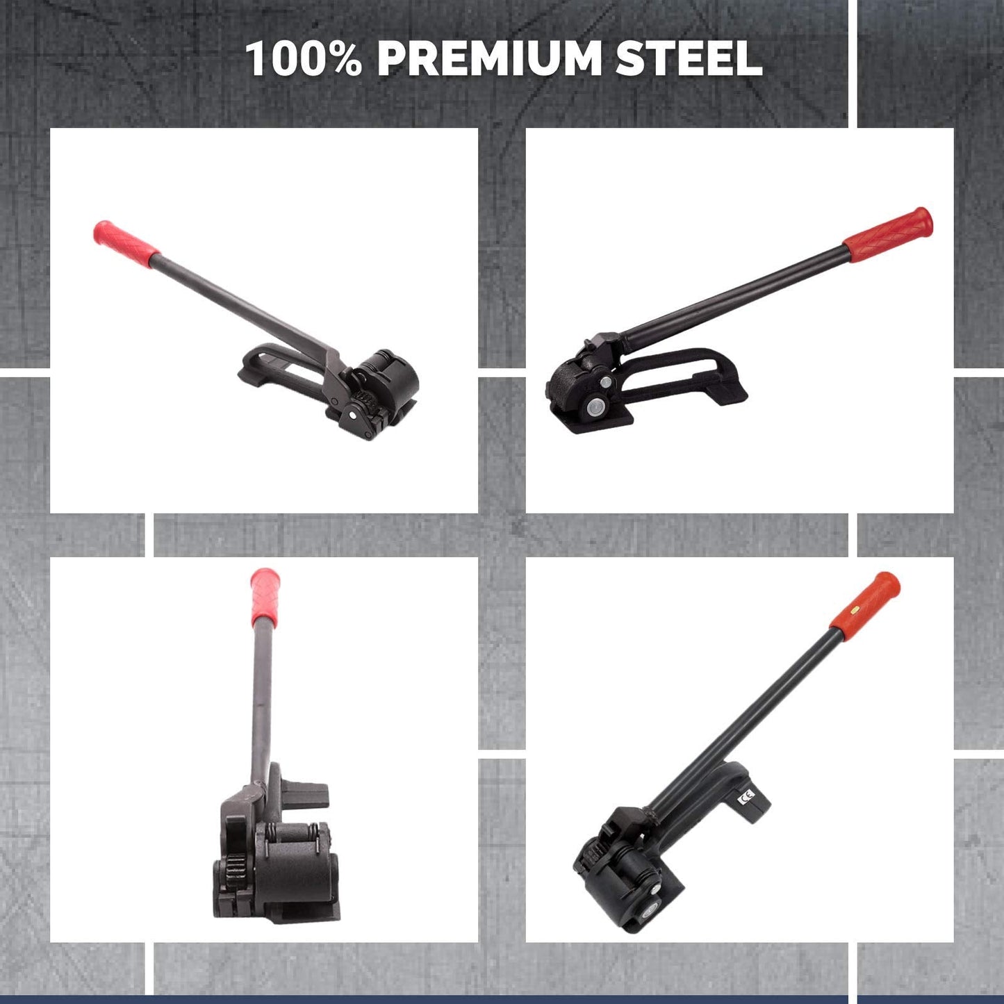 IDL Packaging S-298 Steel Strapping Tensioner for 3/4" to 1 1/4" Width Strapping - Heavy-Duty Banding Tool for Tight and Safely Packaging - Feedwheel Strapping Tool with Long Service Life