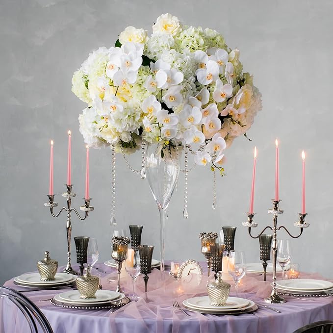 MTLEE Taper Candles 8/10/12 Multi Height Unscented Taper Candles 8 Burn Hours for Dinner Decorative Home Decoration Wedding Party Candlesticks(Pink,36)