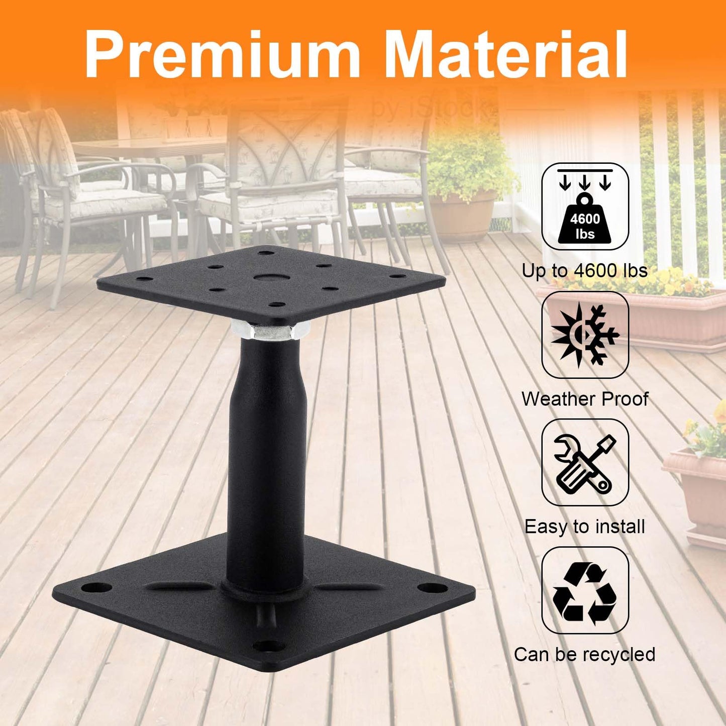 2 Pack Adjustable Support Jack for The Floor, Deck Foundation,RV Step Stabilizer,Mini Screw Jack- Post 4" to 7"