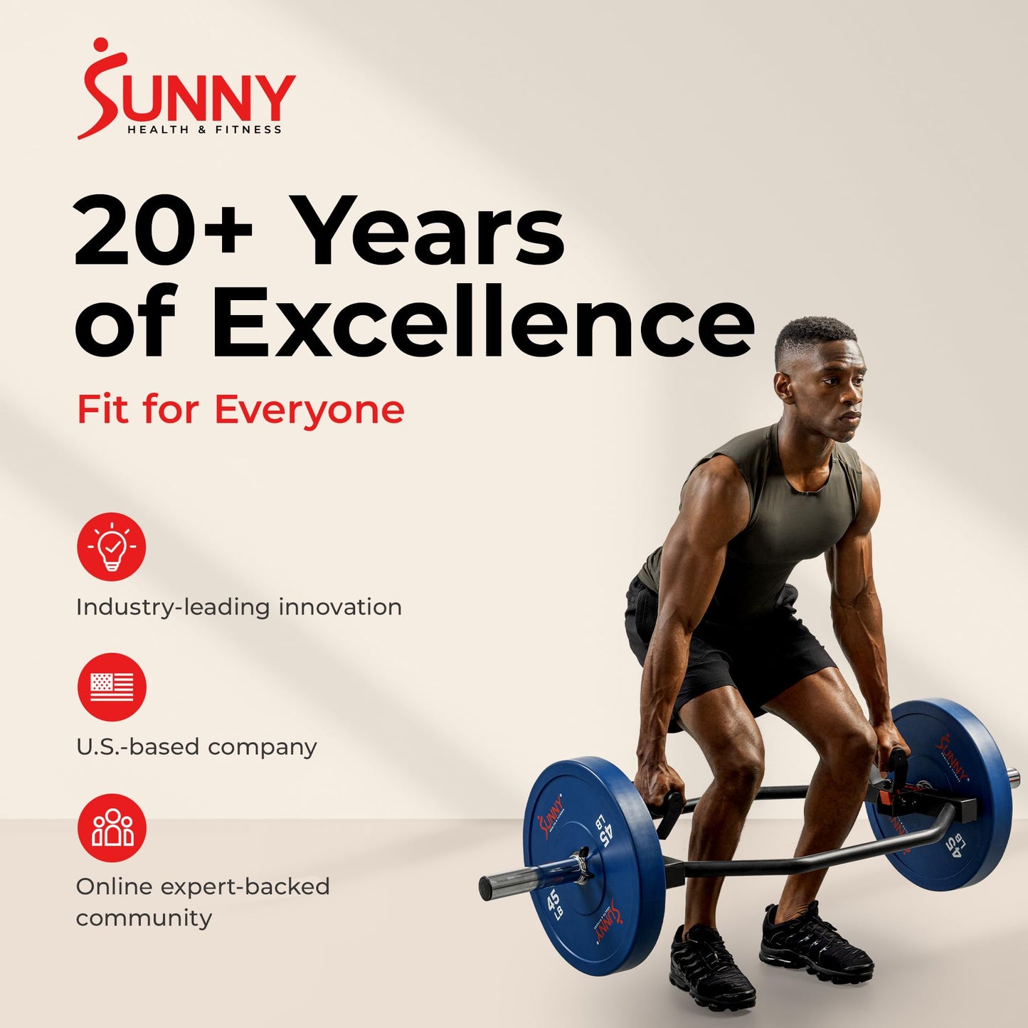 Sunny Health & Fitness Olympic Hex Barbell Trap Bar - OB-TRAP