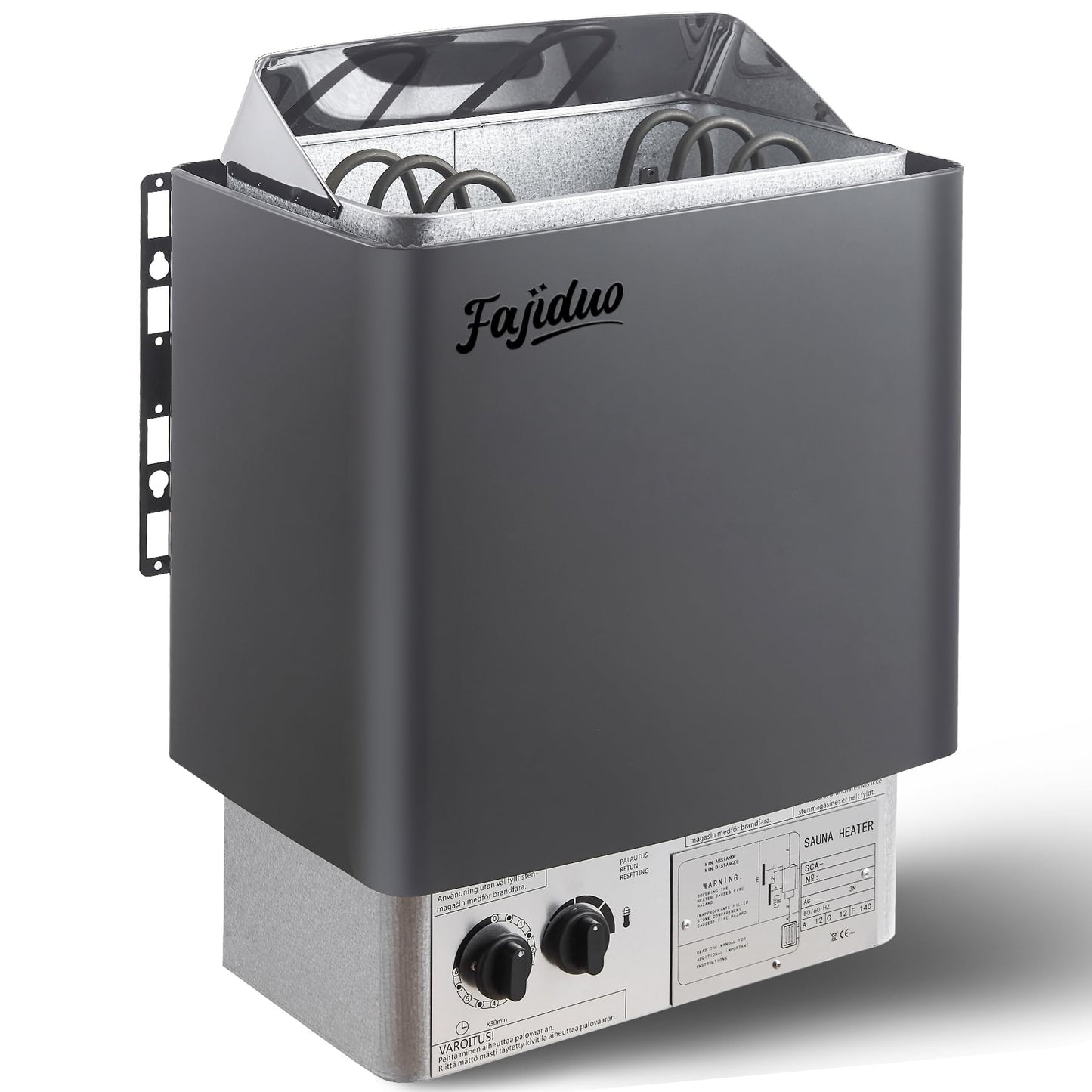 Fajiduo Sauna Heater, 3KW 110V Electric Sauna Stove with Bracket, Adjustable Temp & 3H Timer Dry Sauna Heater for 71-141Cu.ft Saunas Rooms, Home Sauna, Commercial