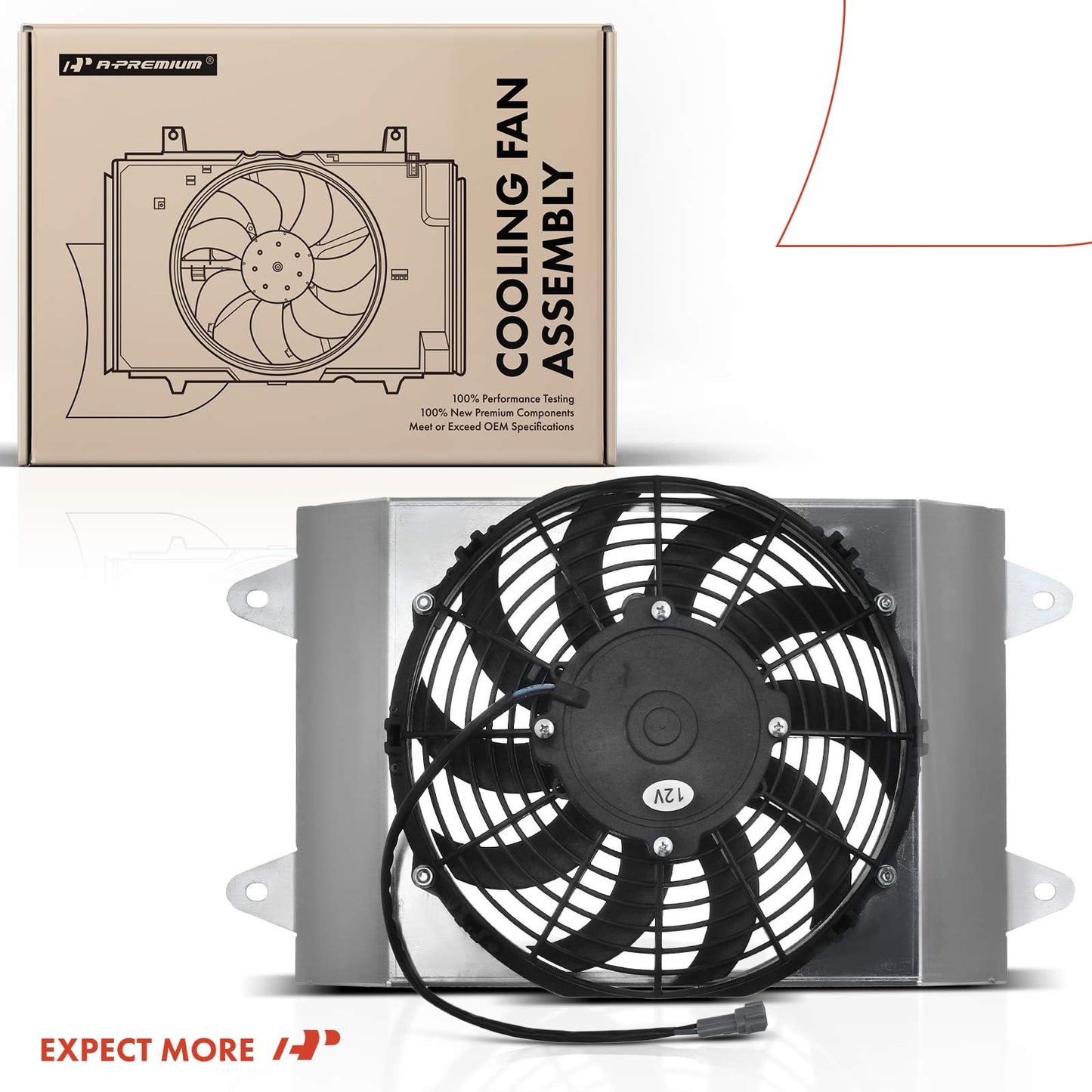 A-Premium Engine Radiator Cooling Fan Assembly Compatible with Select Yamaha Models - Viking 700 2014-2020, Viking VI 2015-2019 - Replace# 1XDE24050000