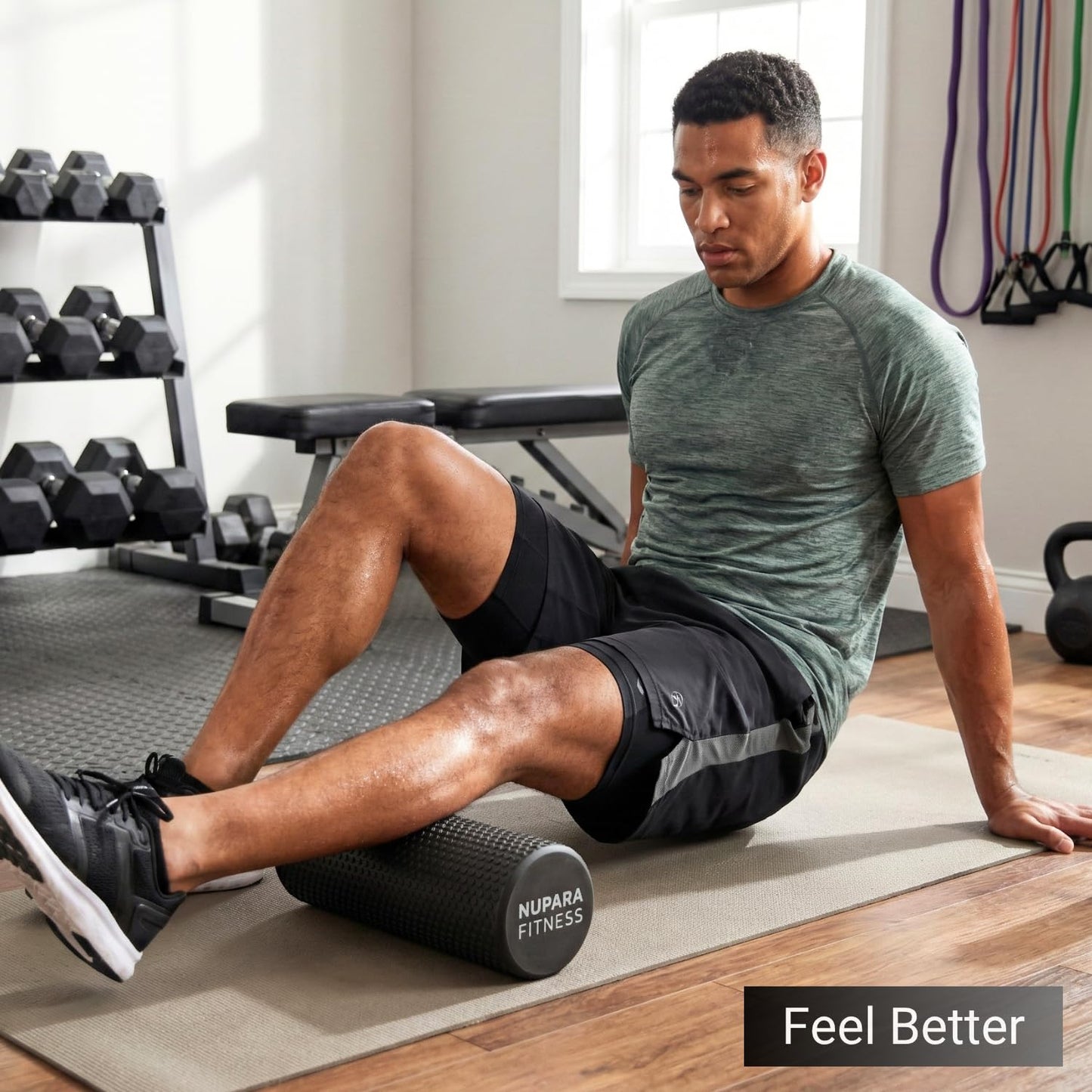 NUPARA FITNESS Foam Roller for Back, Legs, Hips, and Deep Tissue Muscles | Foam Roller for Physical Therapy, Exercise, Running, Cycling, Sports, Recovery, and Yoga. (Dark Blue, 18 inch - Large)
