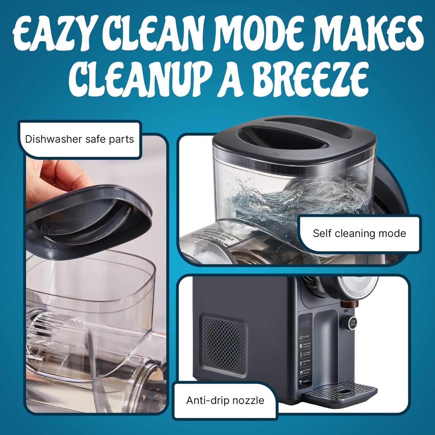 Slushie Machine for Home, No Ice Needed Professional Frozen Drink Maker & Soft-Serve Ice Cream Machine- 1.8 L Capacity Slushy Machine for Margaritas, Daiquiris, Juices, Cocktails, Frappes & More